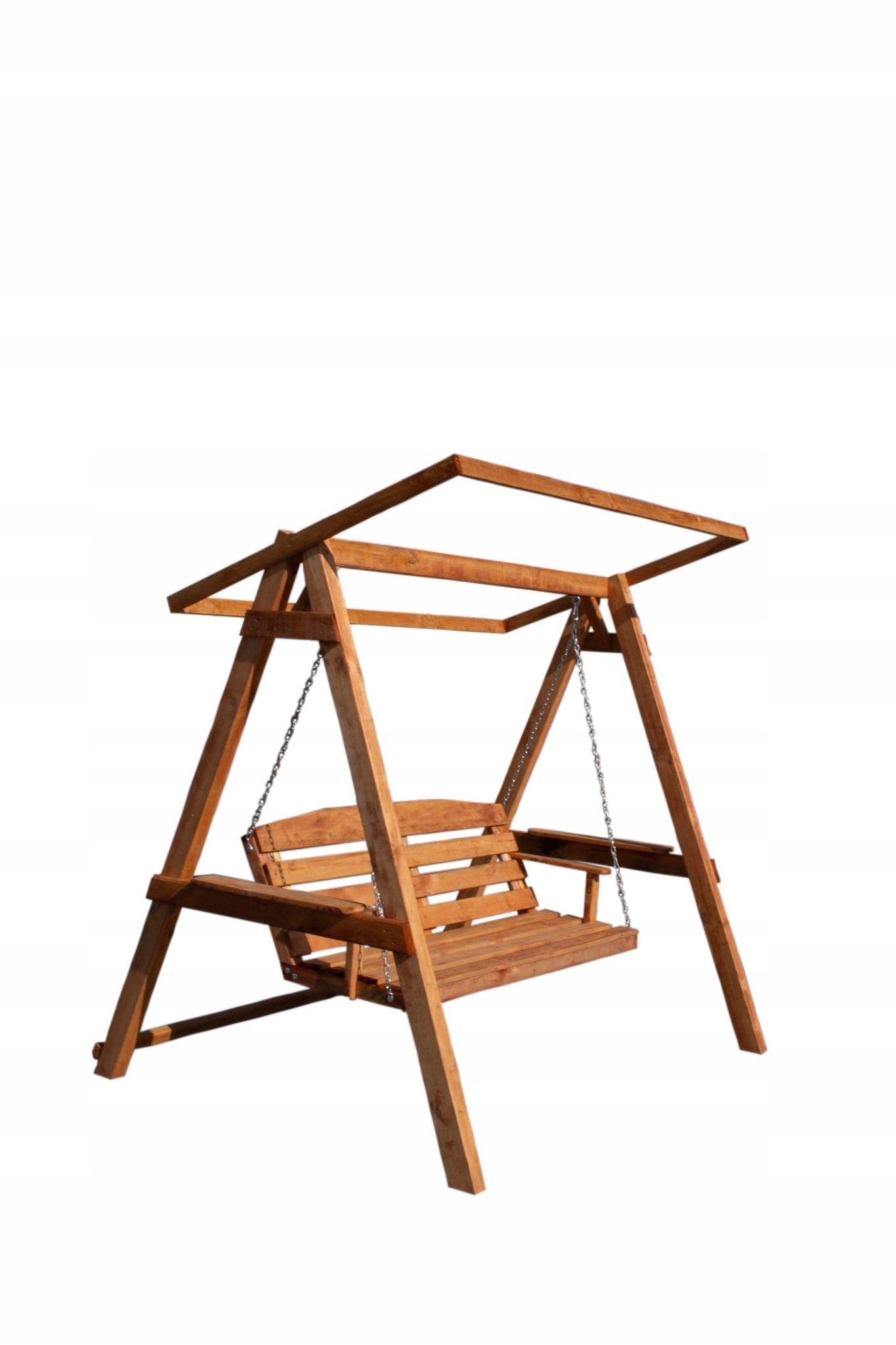 Garden swing wooden with visor furniture wood rocker 3 person hit Seat width 45 cm