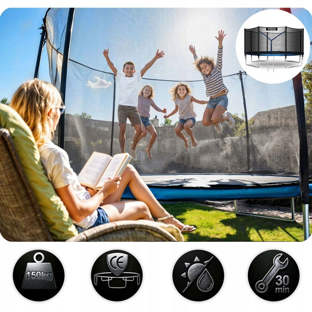 Garden trampoline 13ft/404cm with outdoor net and ladder Neo-Sport Size (ft) 13 (396-404 cm)