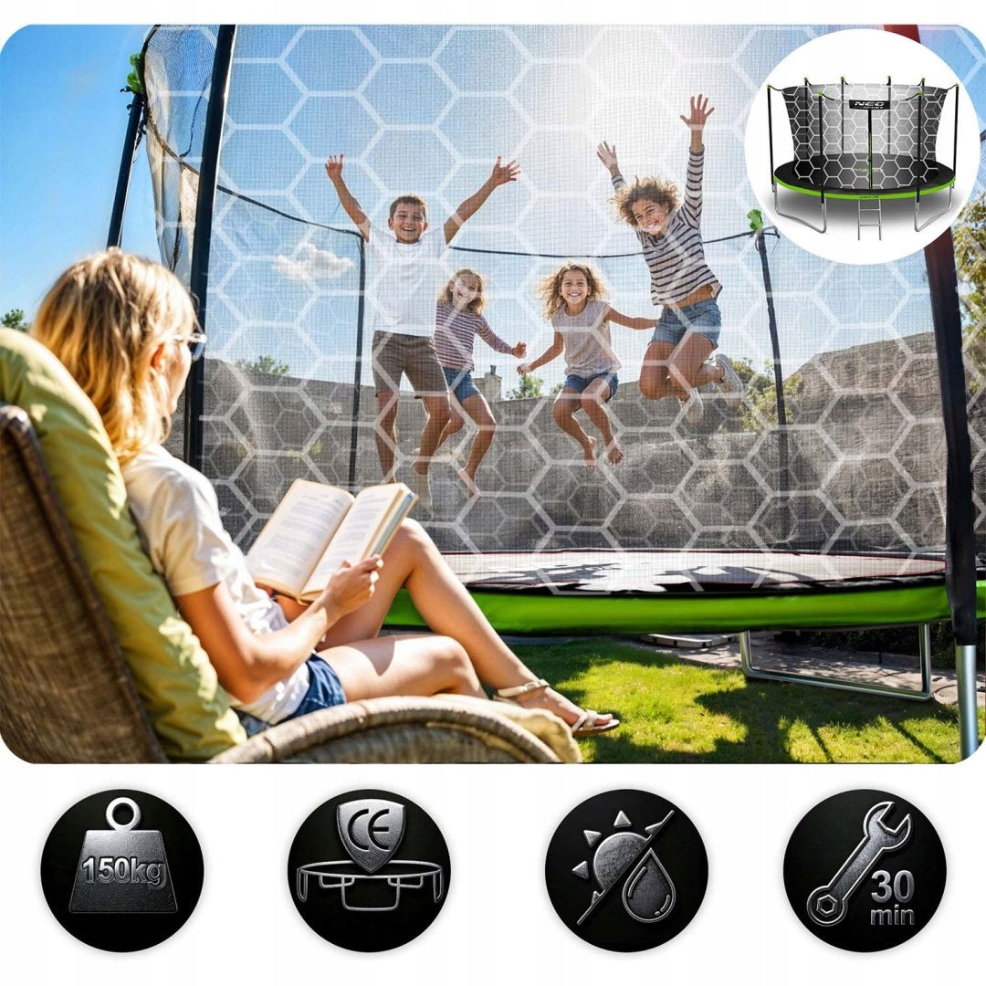 Garden trampoline 14ft/435cm with inner net and ladder Neo-Sport Kid's age 3＋ years