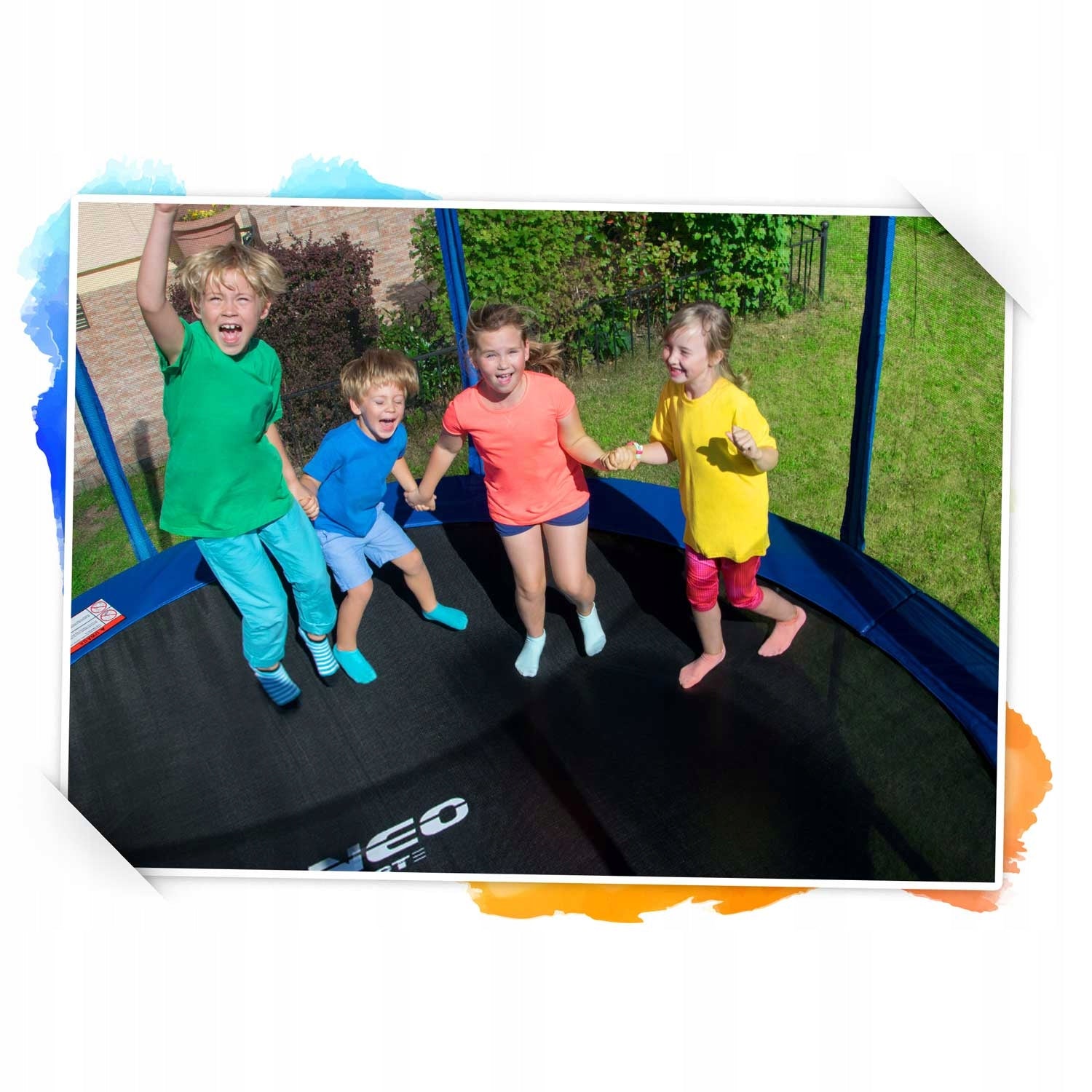 Garden trampoline 15ft/465cm with inner net and ladder NEO-SPORT Net height 180 cm