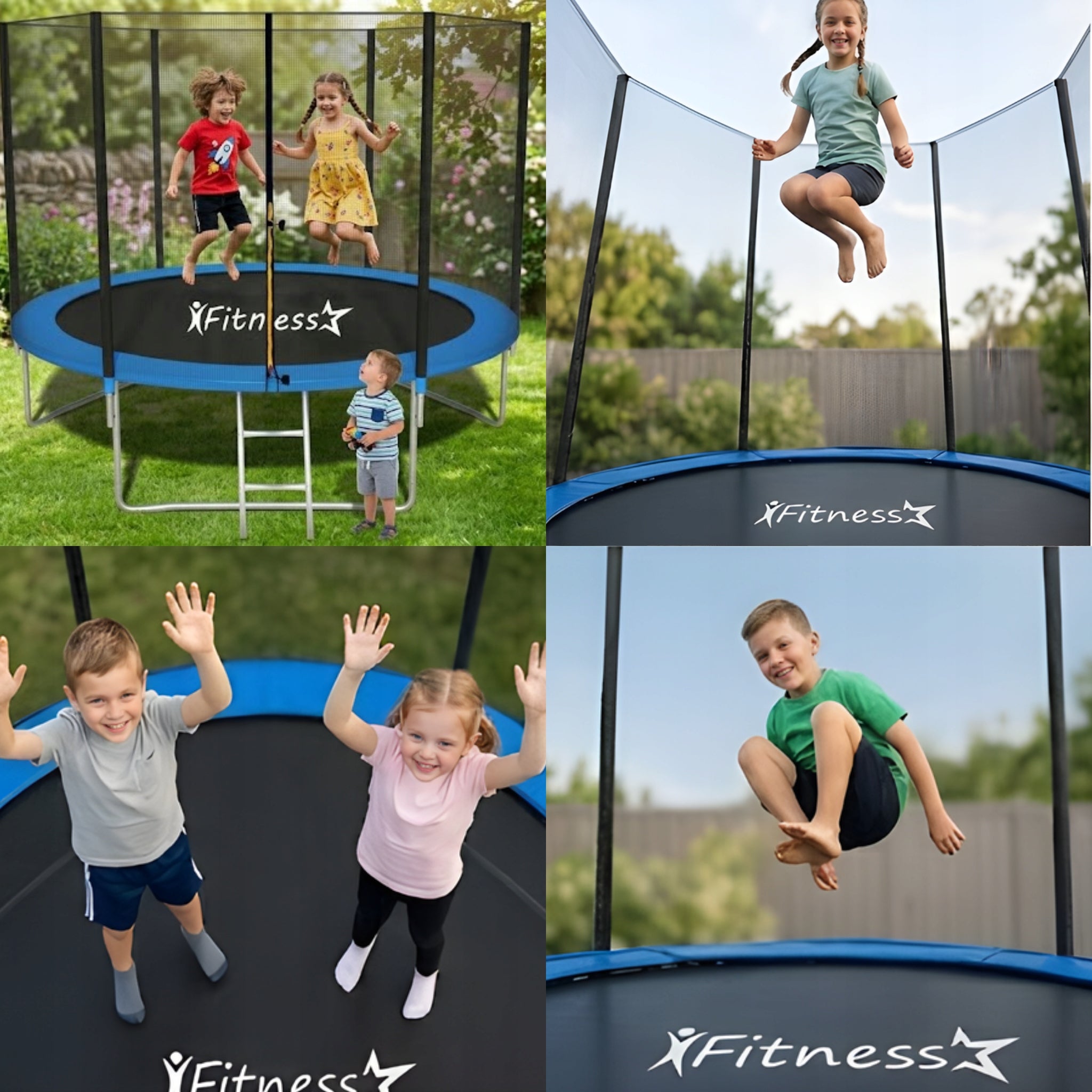 Garden trampoline 252 cm 8FT Fitness-Star 150 kg net ladder Kind with net