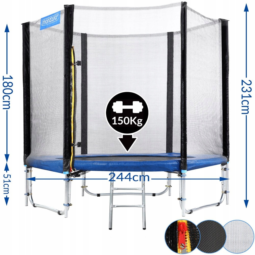 Garden trampoline Ø244cm with net Net height 180 cm