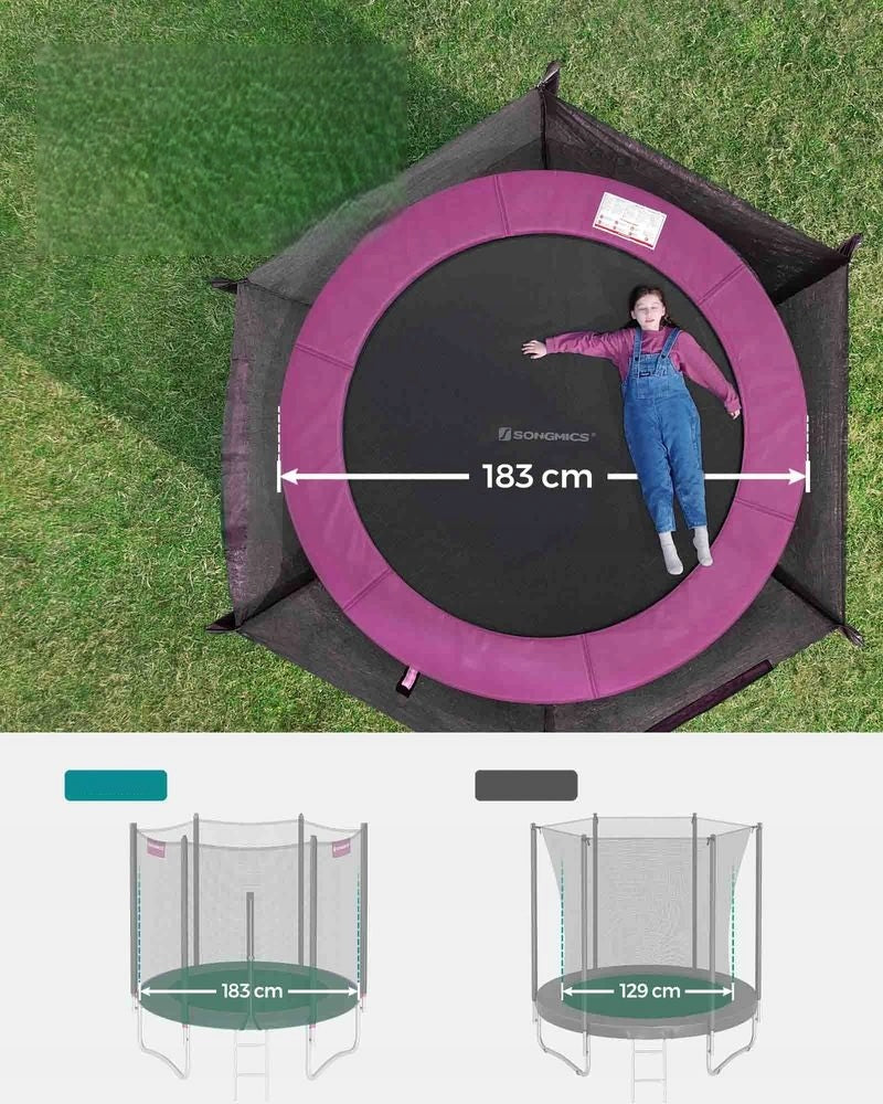 Garden trampoline Songmics - 183cm in diameter, with safety net Manufacturer code STR061P01