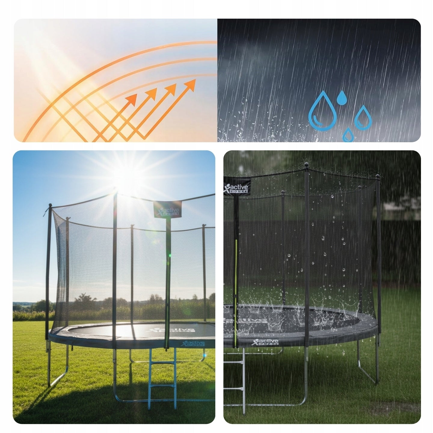 Garden trampoline for children 252cm 8ft net ladder Active Hobby Packaging status original