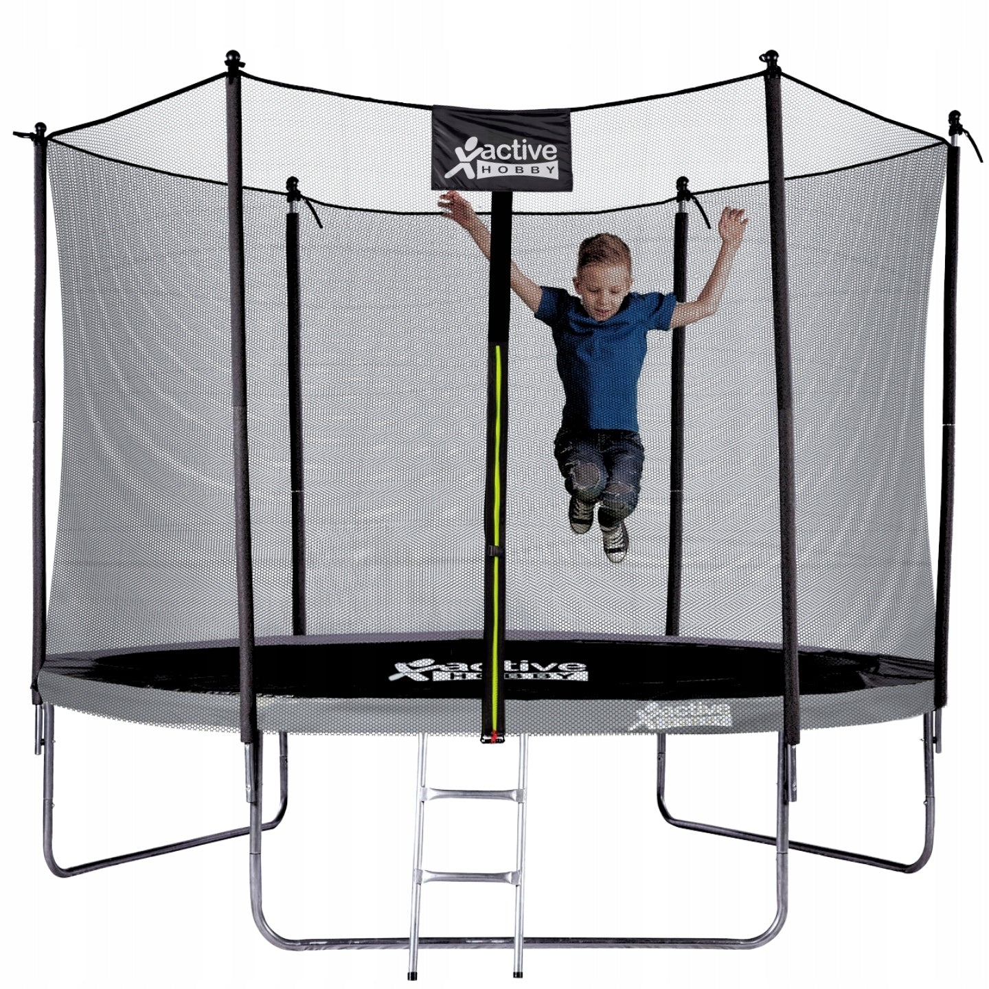 Garden trampoline for children 252cm 8ft net ladder Active Hobby