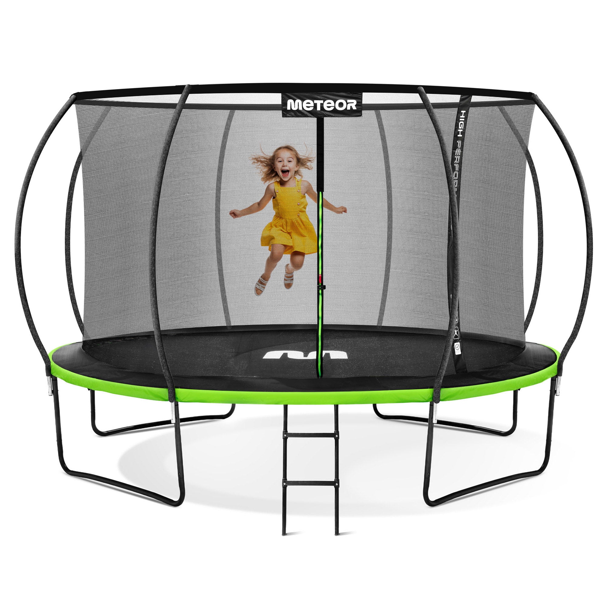 Garden trampoline large for children ladder with inner net Meteor 12ft Manufacturer code 17545