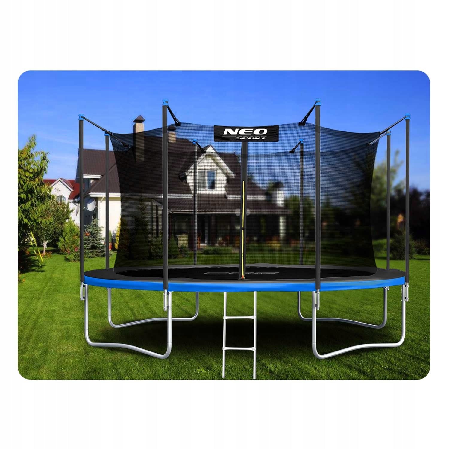 Garden trampoline with indoor net 435cm 14ft model 2025 Neosport Height from ground level 70 cm