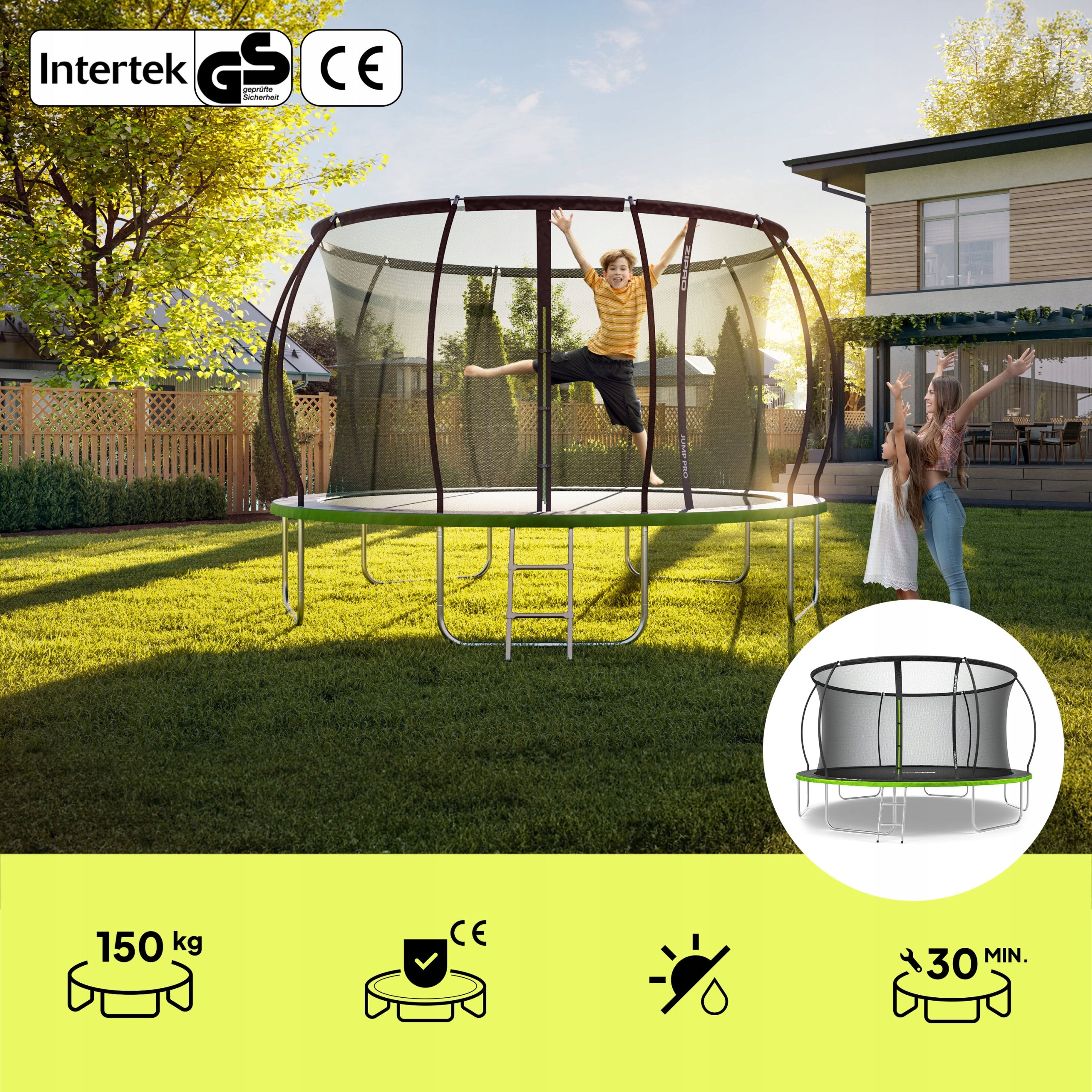 Garden trampoline with indoor net for children 435cm 14FT - Zipro Packaging status original