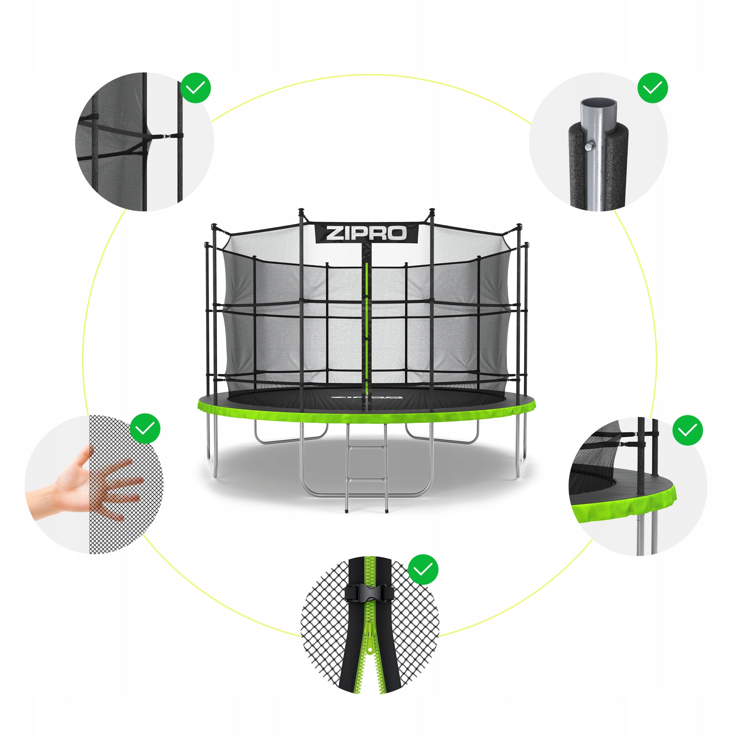 Garden trampoline with inner net for children 12FT 374cm - Zipro Brand Zipro