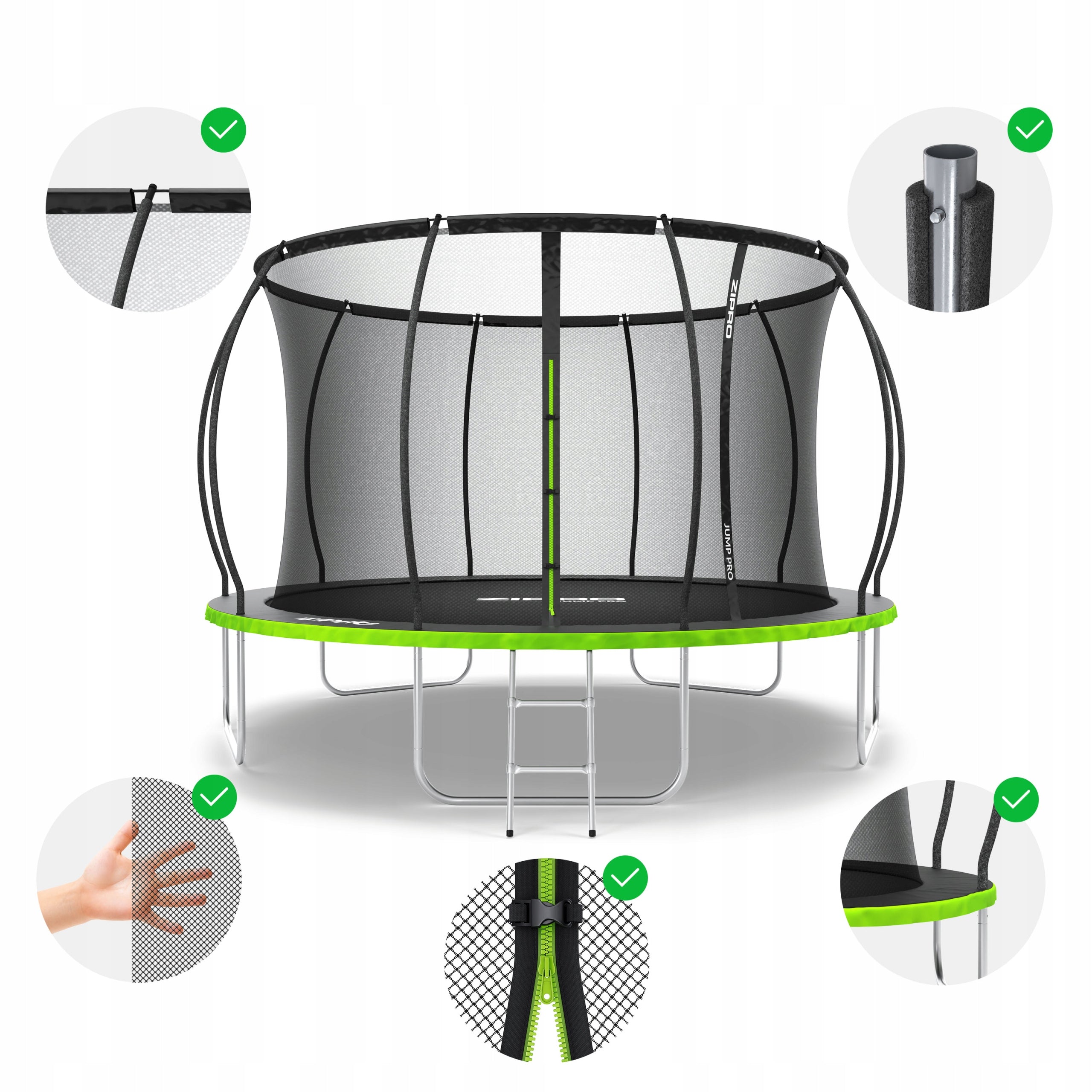 Garden trampoline with inner net for children 374cm 12FT - Zipro Brand Zipro