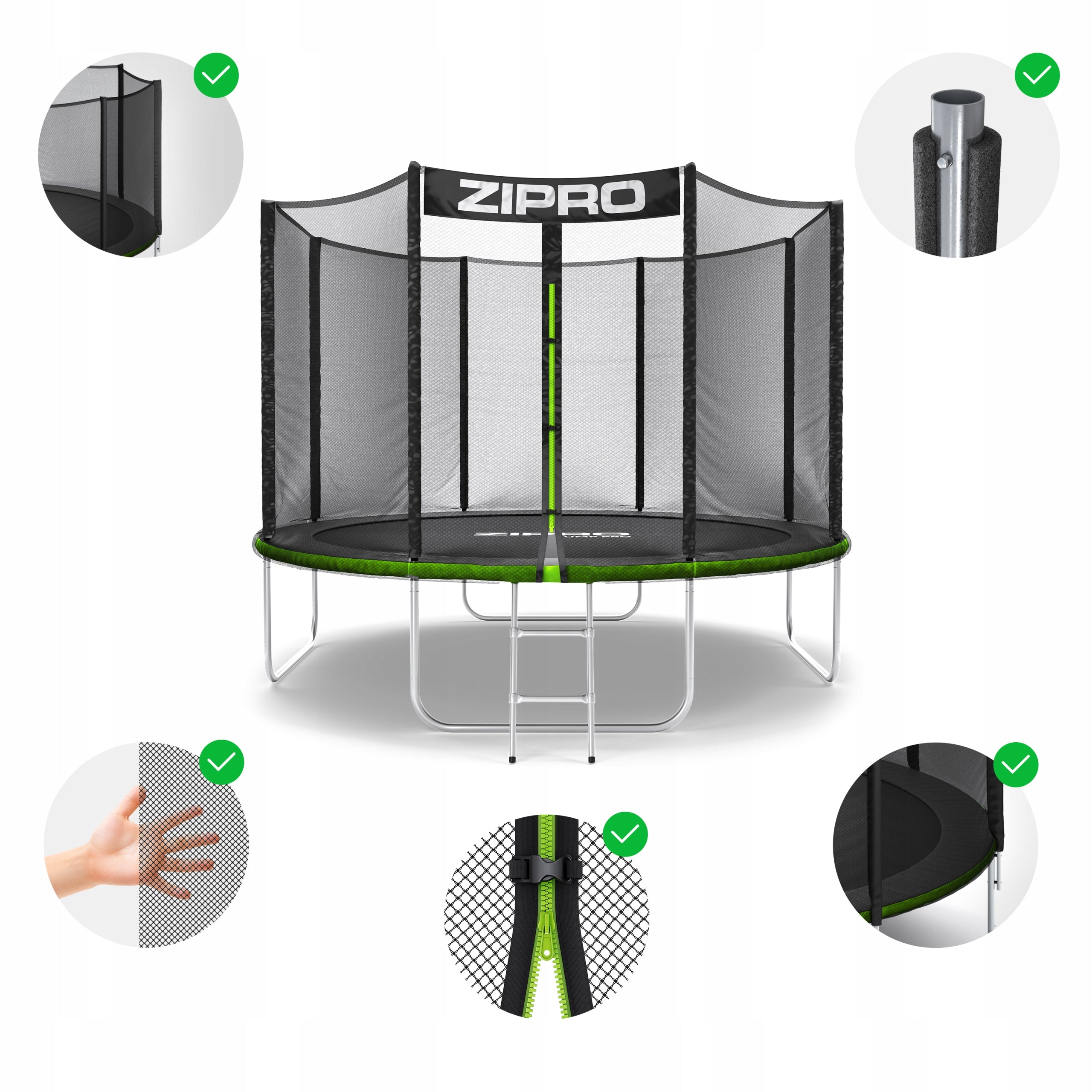 Garden trampoline with outdoor net for children 10FT 312cm Zipro Total height 250 cm