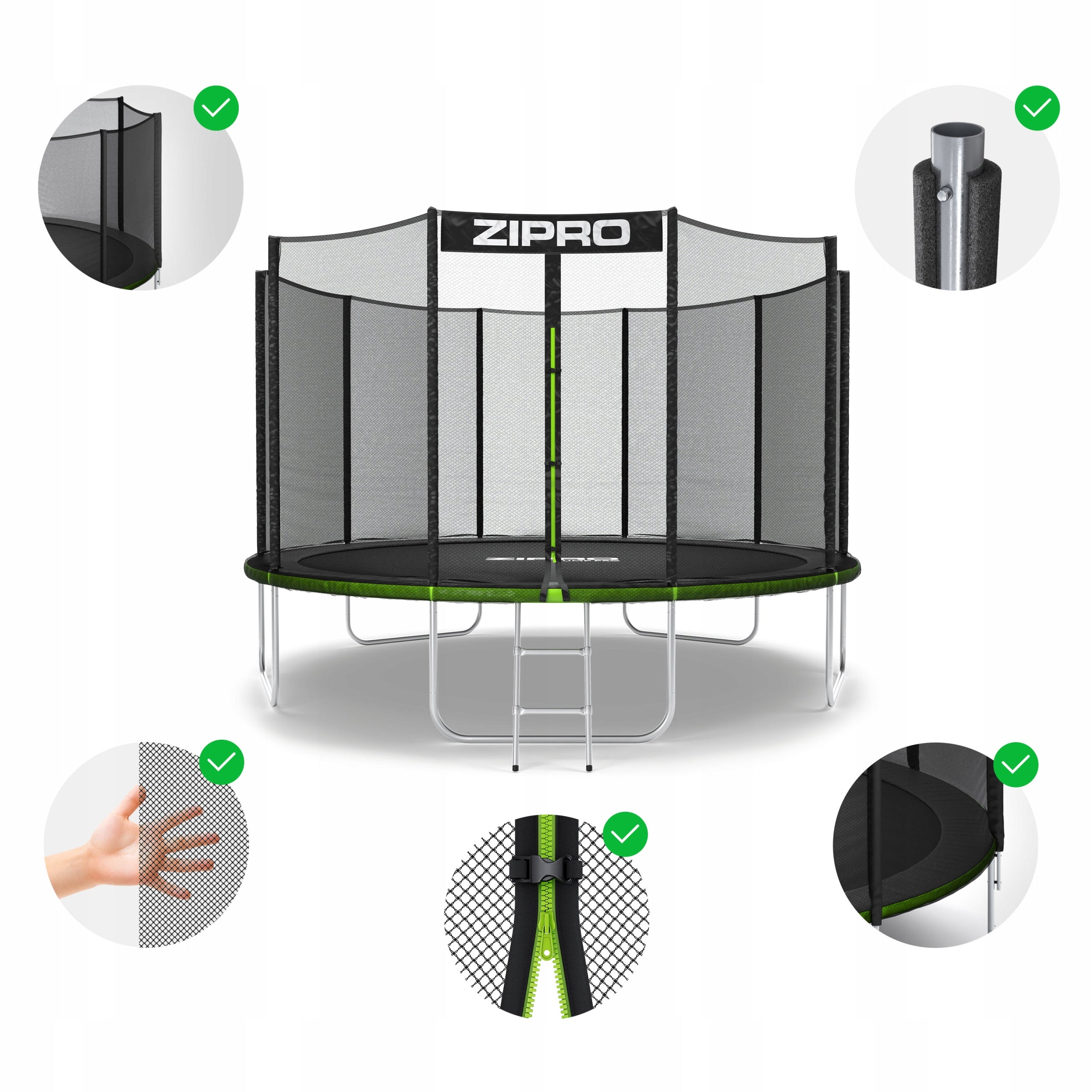 Garden trampoline with outdoor net for children 374cm 12FT - Zipro Brand Zipro