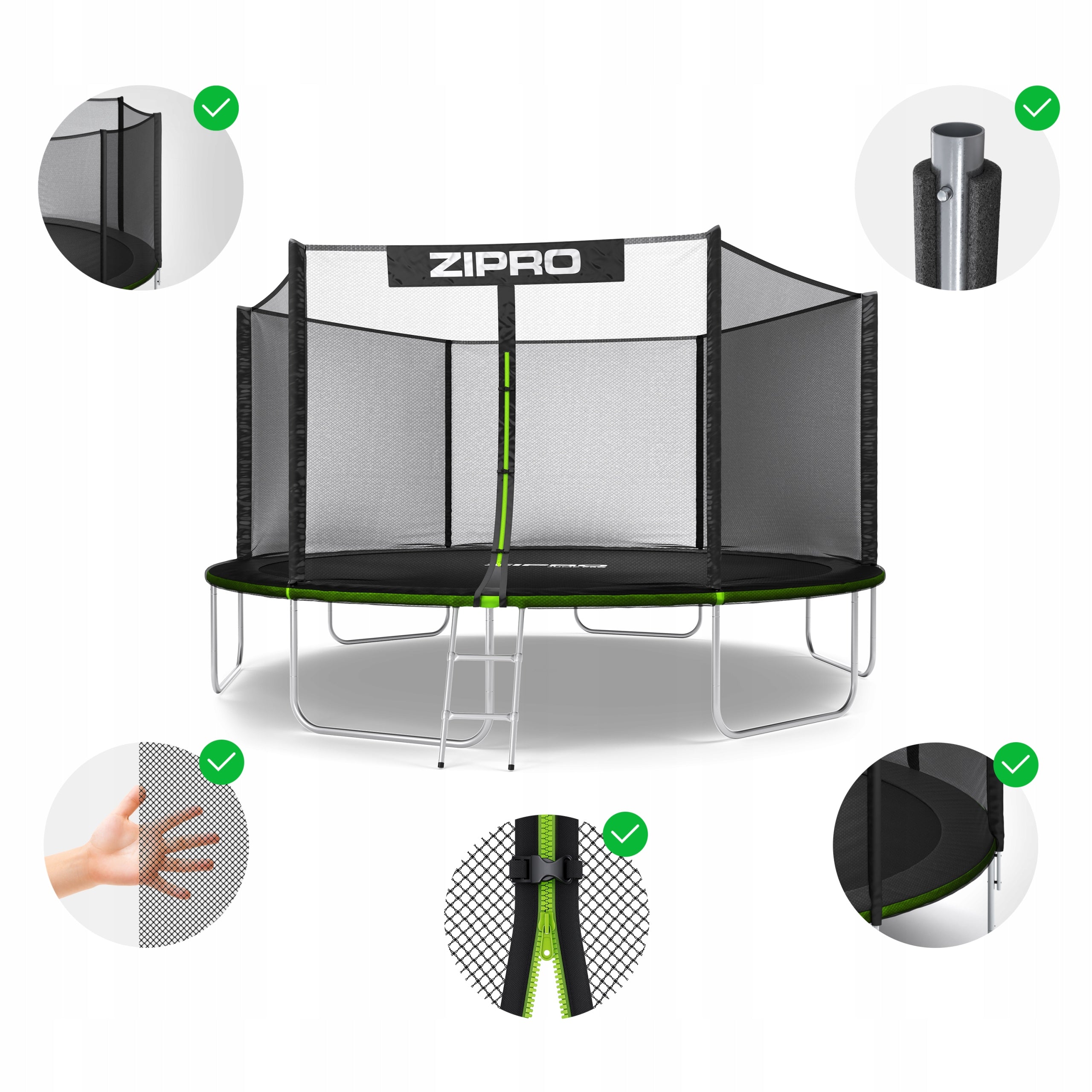 Garden trampoline with outdoor net for children 435cm 14FT - Zipro Total height 260 cm