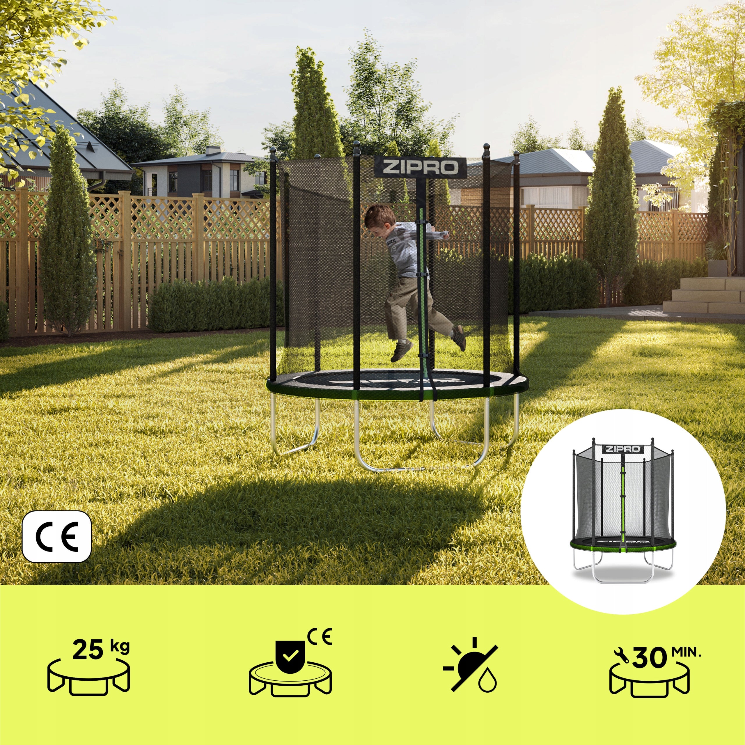 Garden trampoline with outdoor net for children 4FT 127cm - Zipro Packaging status original