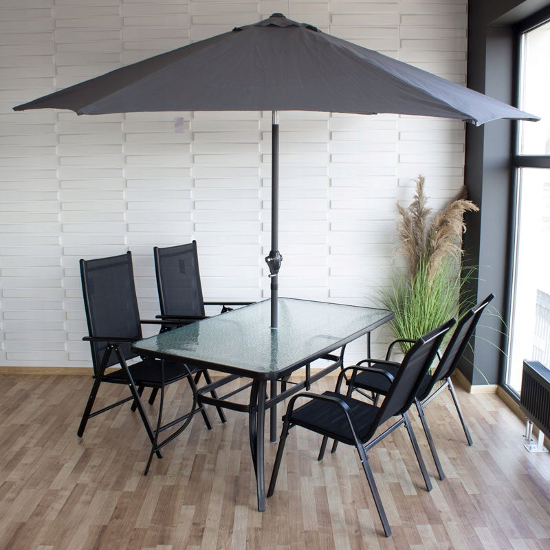 Garden umbrella 300 cm XXL broken LARGE BALCONY TERRACE GARDEN grey SOLID Manufacturer DOMAREX
