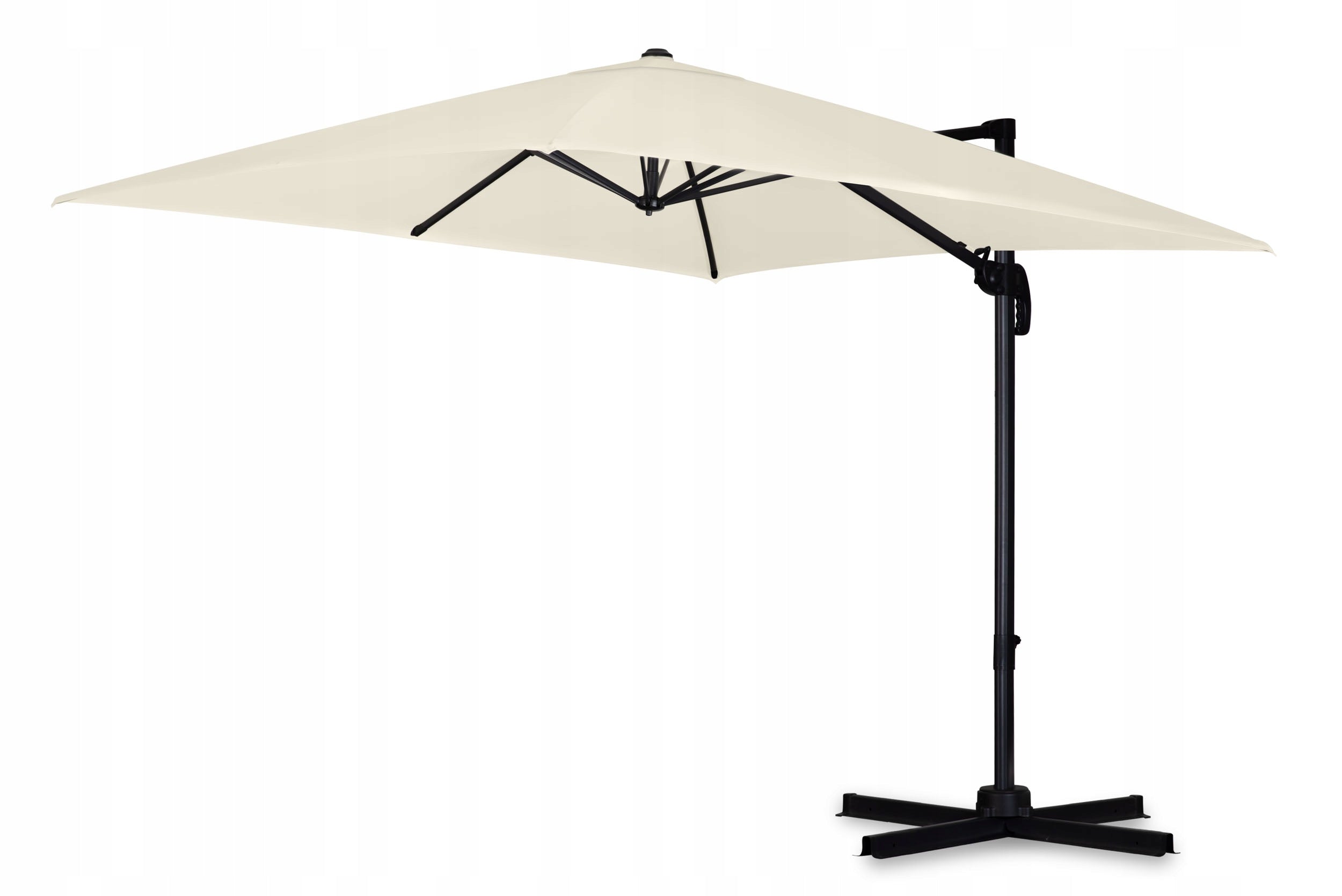 Garden umbrella LARGE FOLDING STRONG boom cover Plonos 3x3 m Color beige