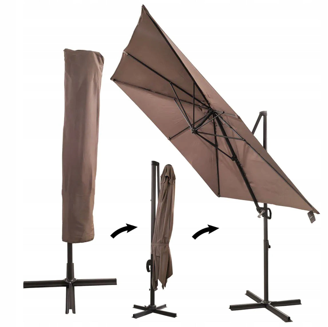 Garden umbrella large folding adjustable AUSTIN33 300 cm + cover beige EAN (GTIN) 5901386213242