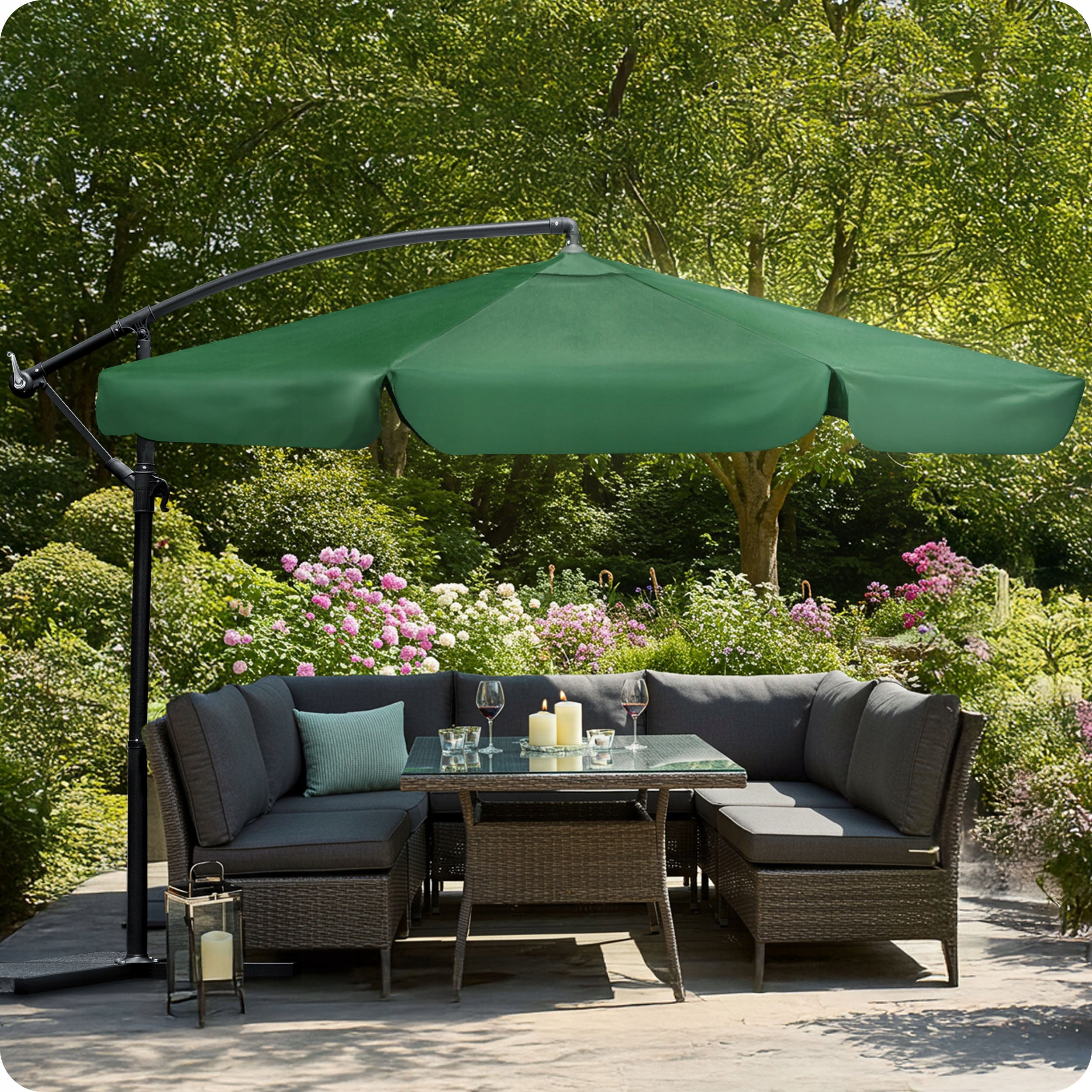 Garden umbrella large folding with boom cover 6 segments Ø 350cm Diameter/width 350 cm