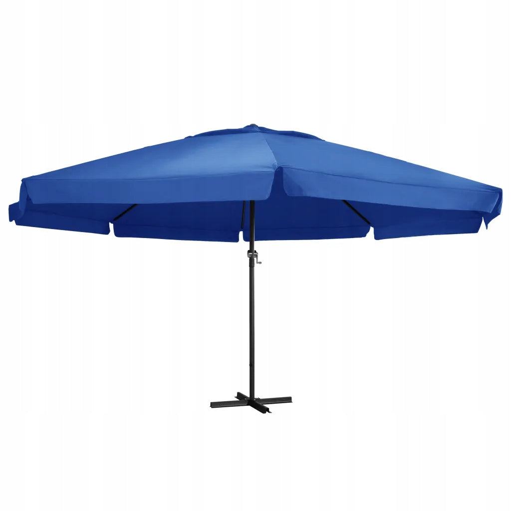 Garden umbrella on aluminium post, 500 cm, blue