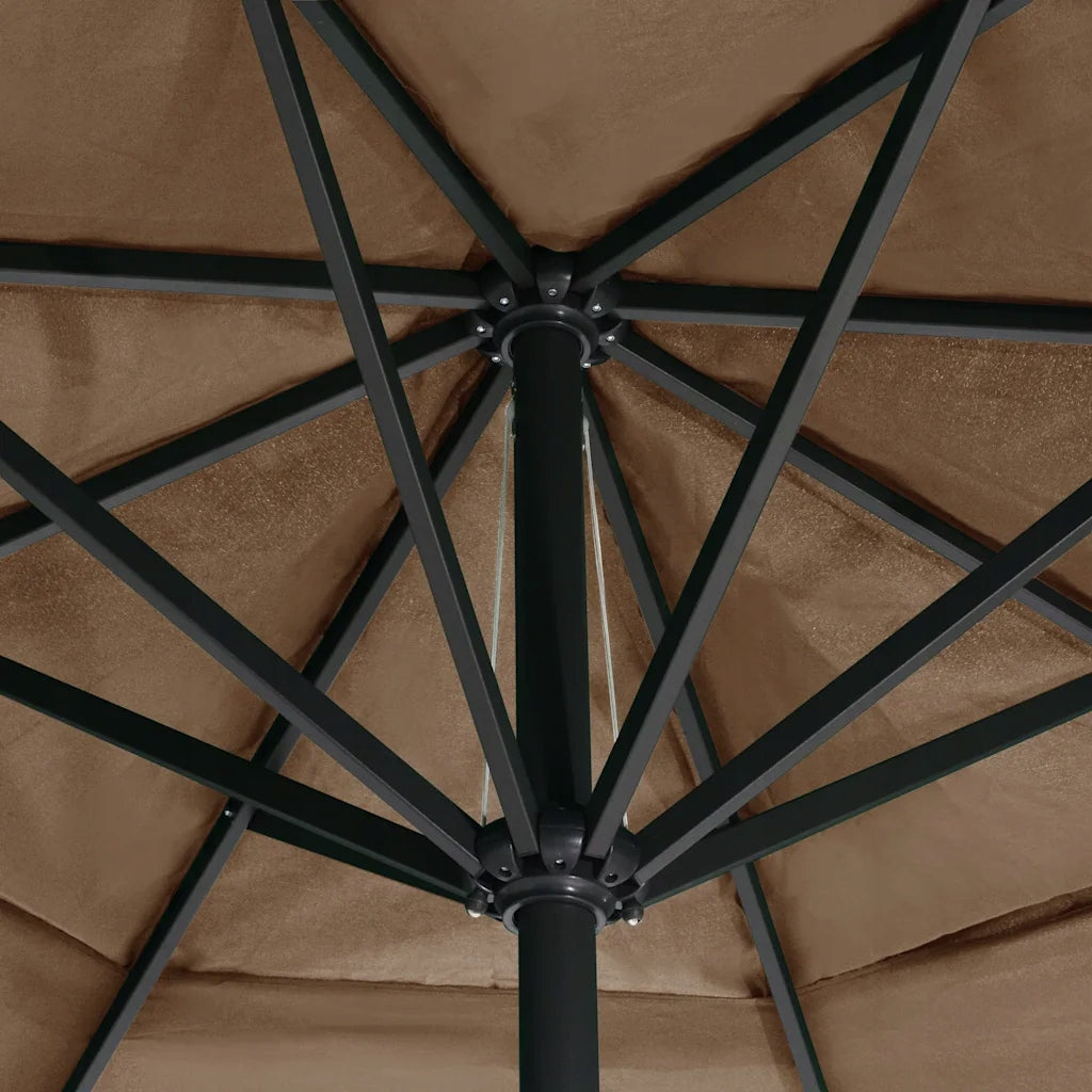 Garden umbrella on aluminium post, 600 cm, taupe Product weight with unit packaging 24.3 kg