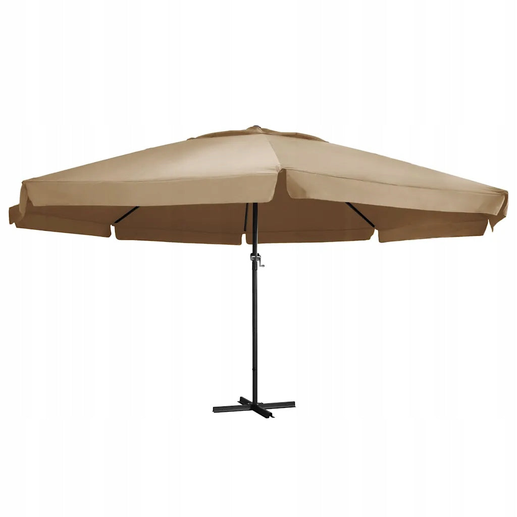 Garden umbrella on aluminium post, 600 cm, taupe