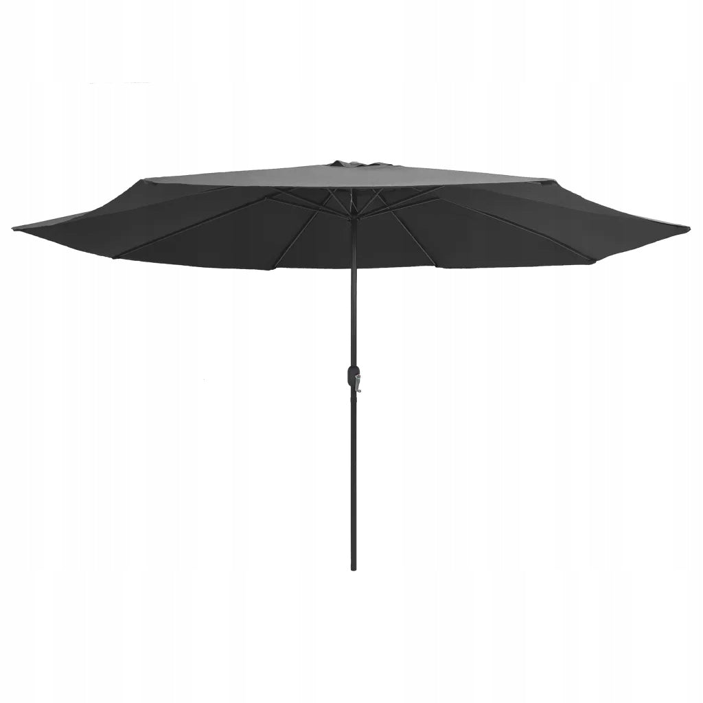 Garden umbrella on metal post, 390 cm, ant Color black