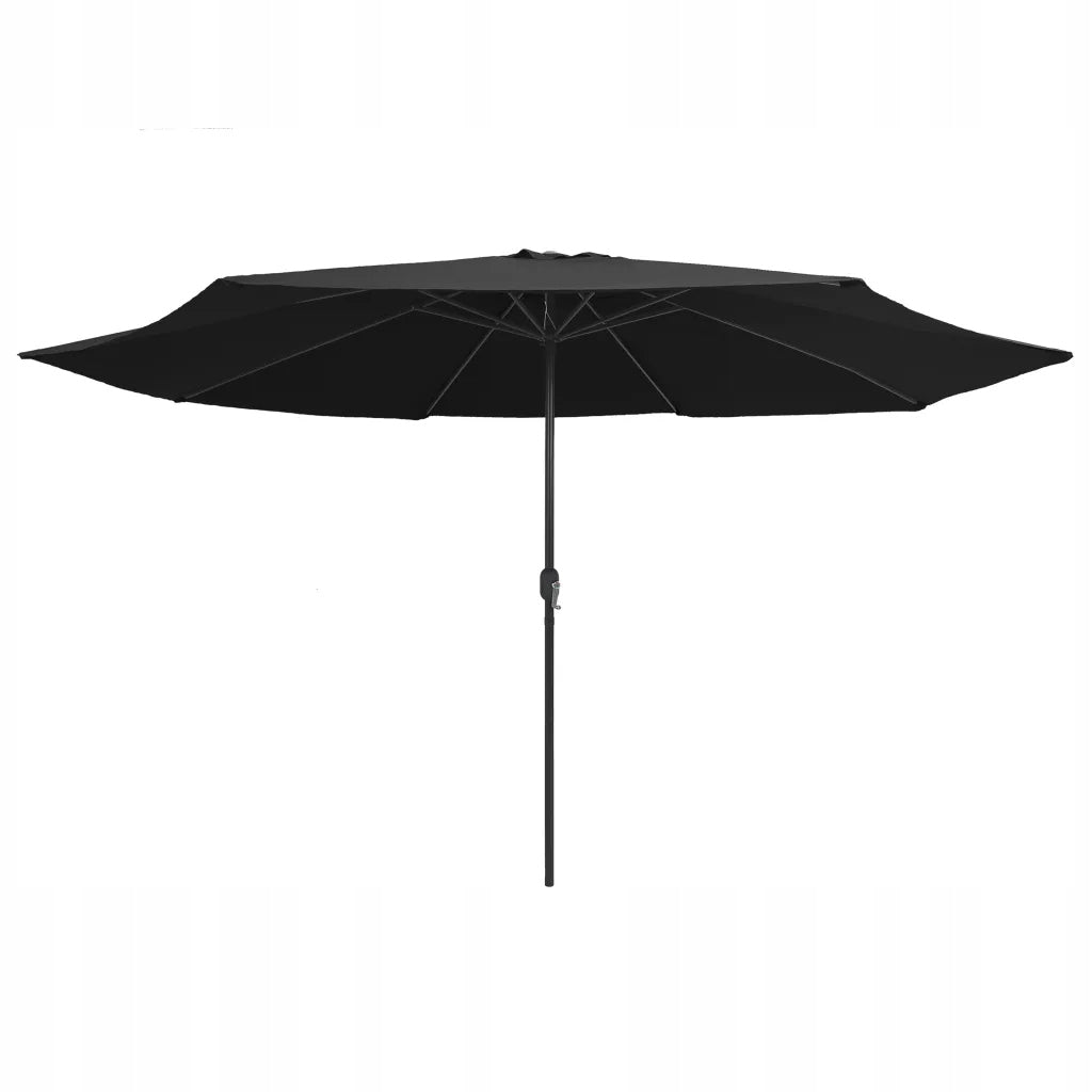 Garden umbrella on metal post, 390 cm, black Color black
