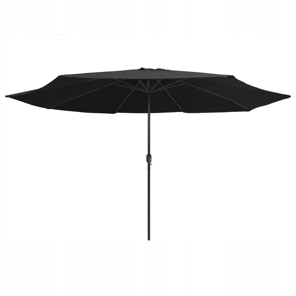 Garden umbrella on metal post, 390 cm, black Kind classic