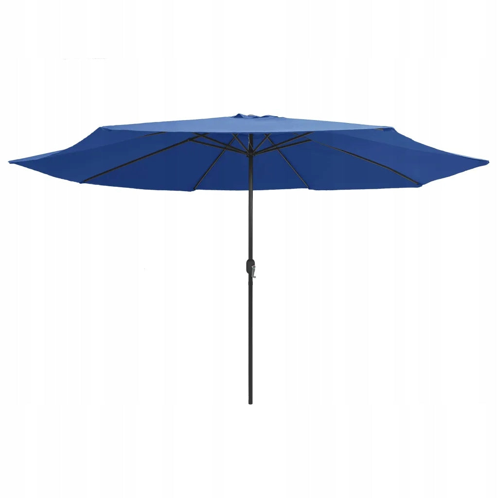 Garden umbrella on metal post, 390 cm, blue Color blue