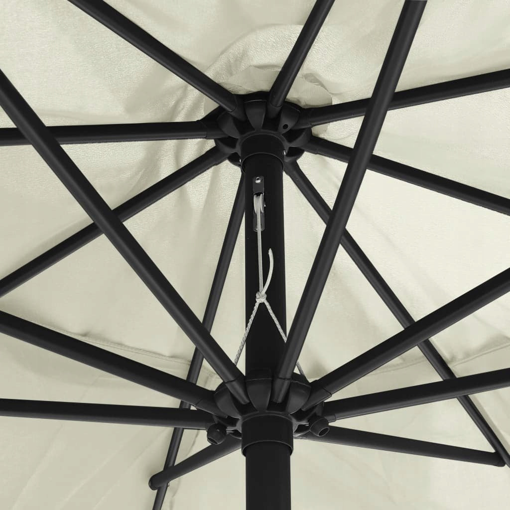 Garden umbrella on metal post, 390 cm, sand Kind classic