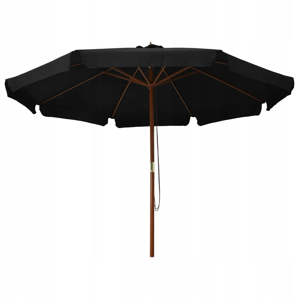 Garden umbrella on wooden post, 330 cm, cz Color black
