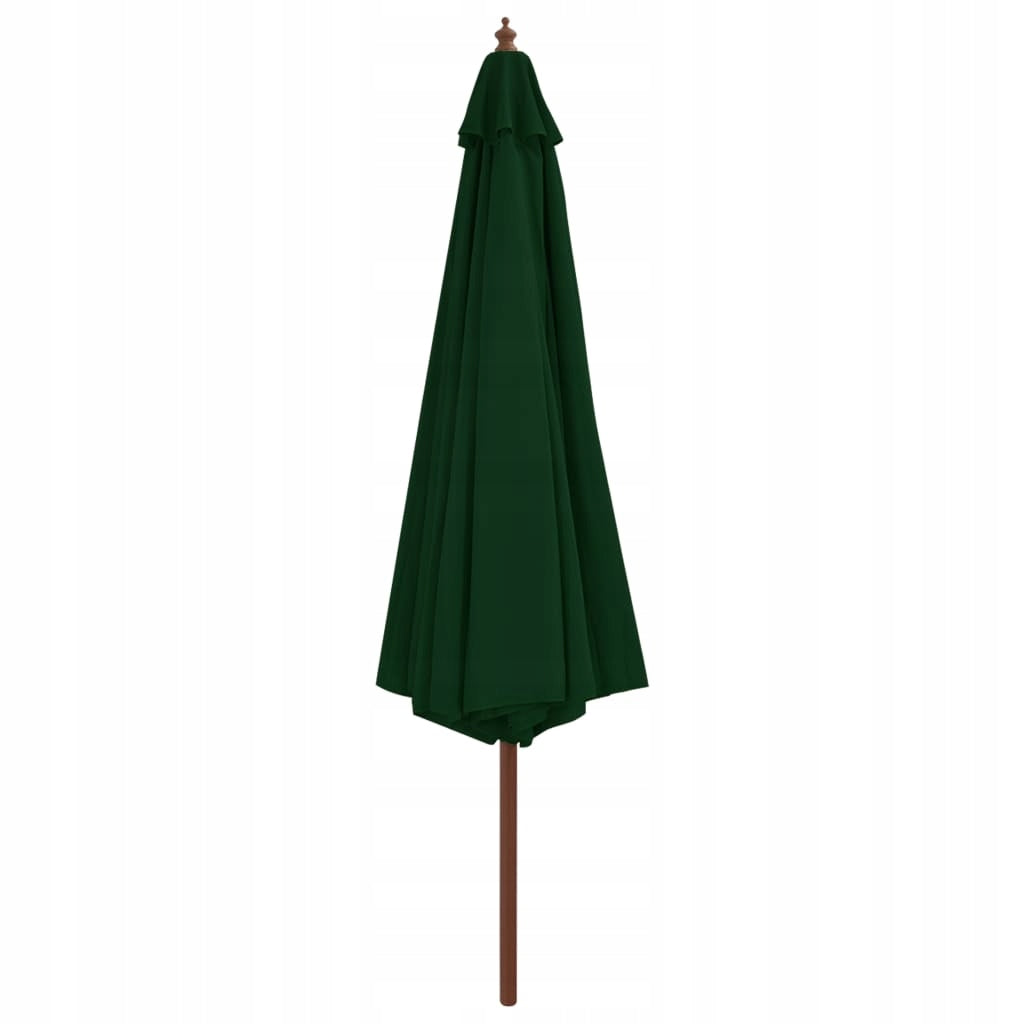Garden umbrella on wooden post, 350 cm, green Product height 256 cm