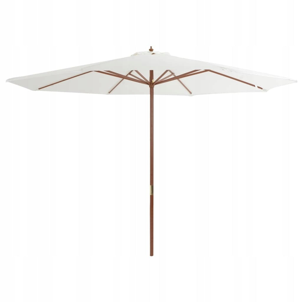Garden umbrella on wooden post, 350 cm, sand white Color white