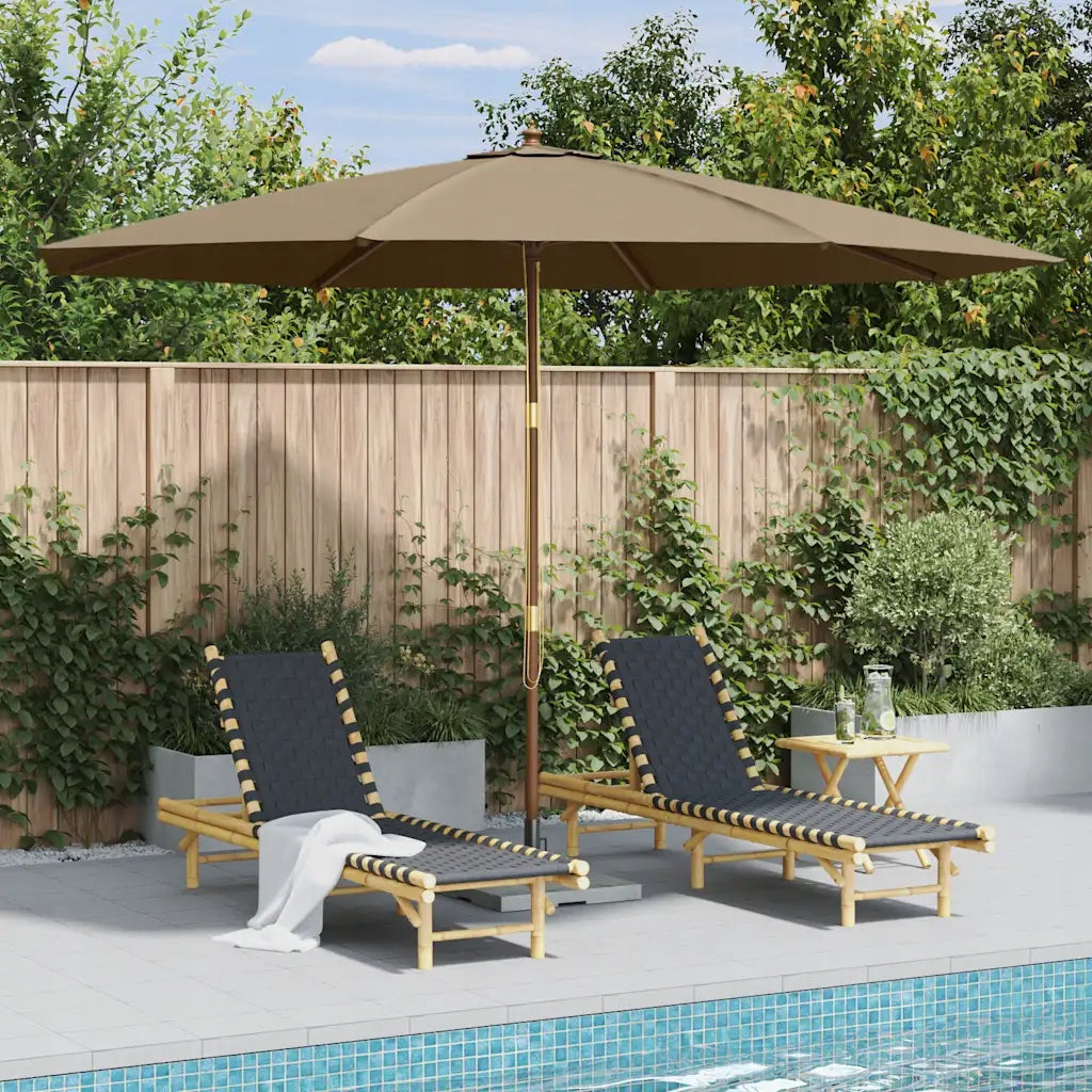 Garden umbrella on wooden post, 350 cm, taupe Manufacturer VidaXL