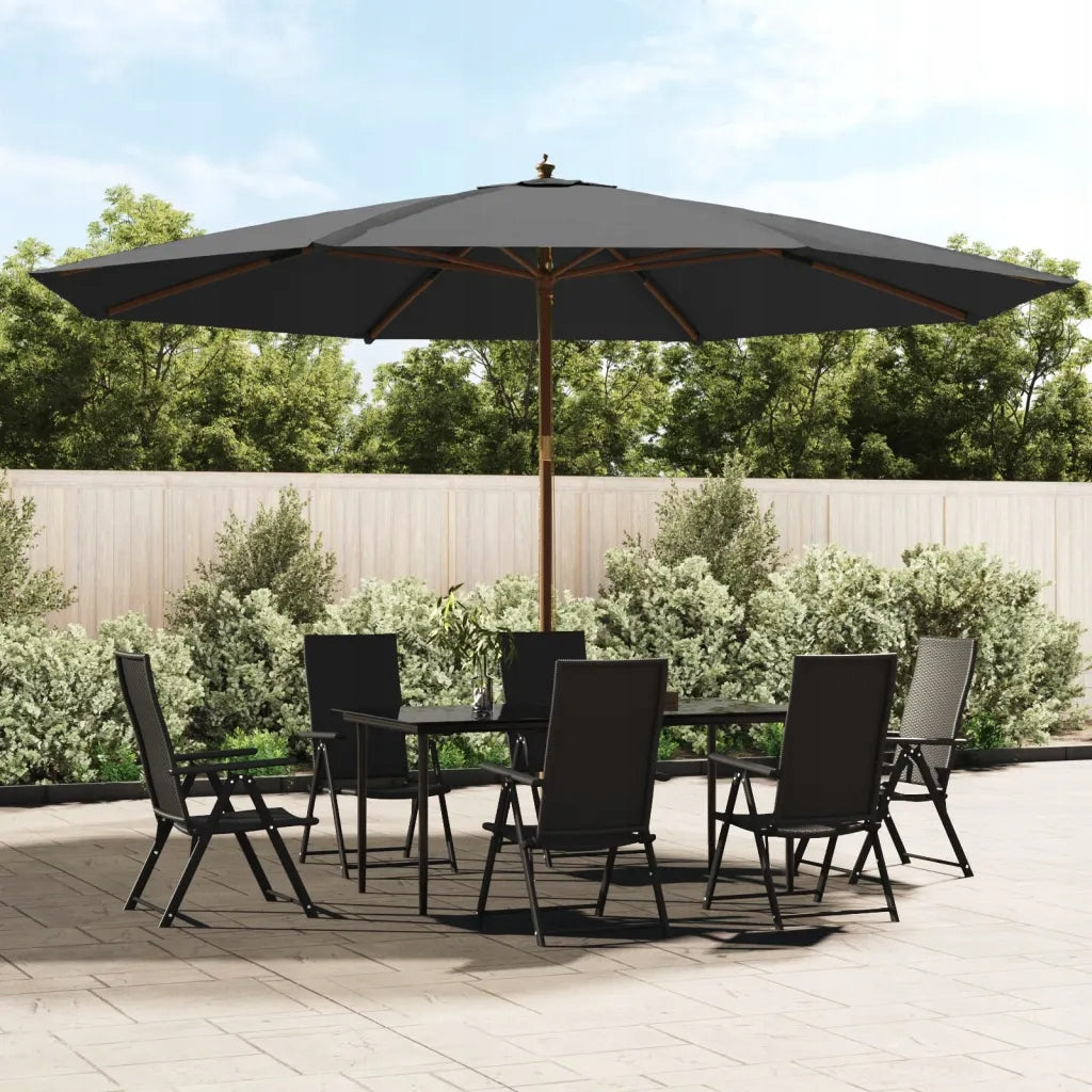 Garden umbrella on wooden post, anthracite Color other