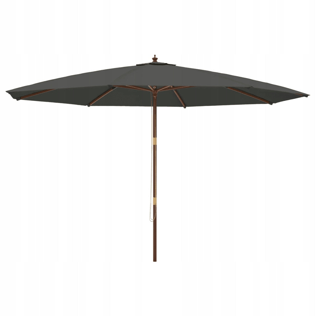 Garden umbrella on wooden post, anthracite