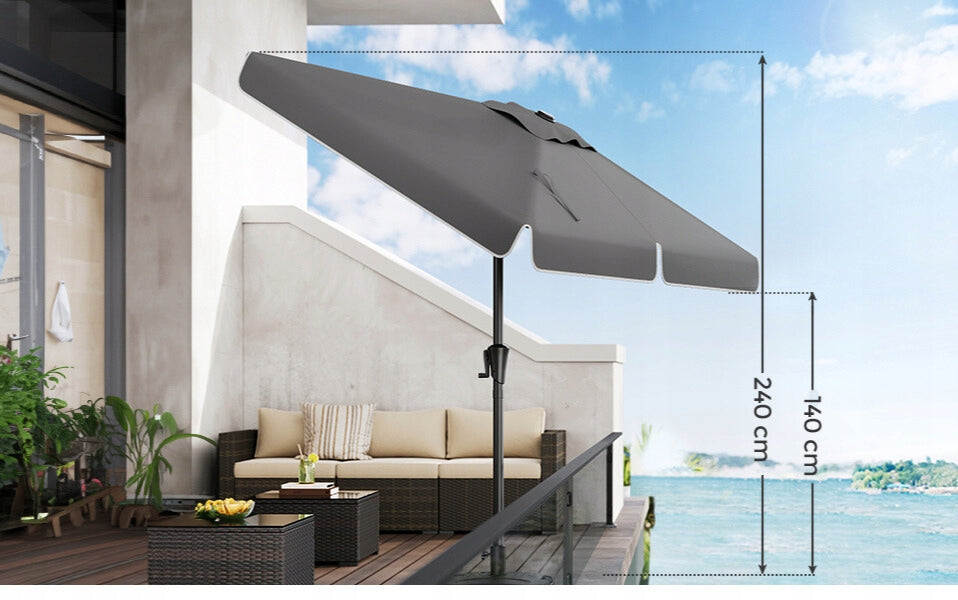 Garden umbrella tilting UV protection grey rectangular 300x200 cm Manufacturer code SE1287