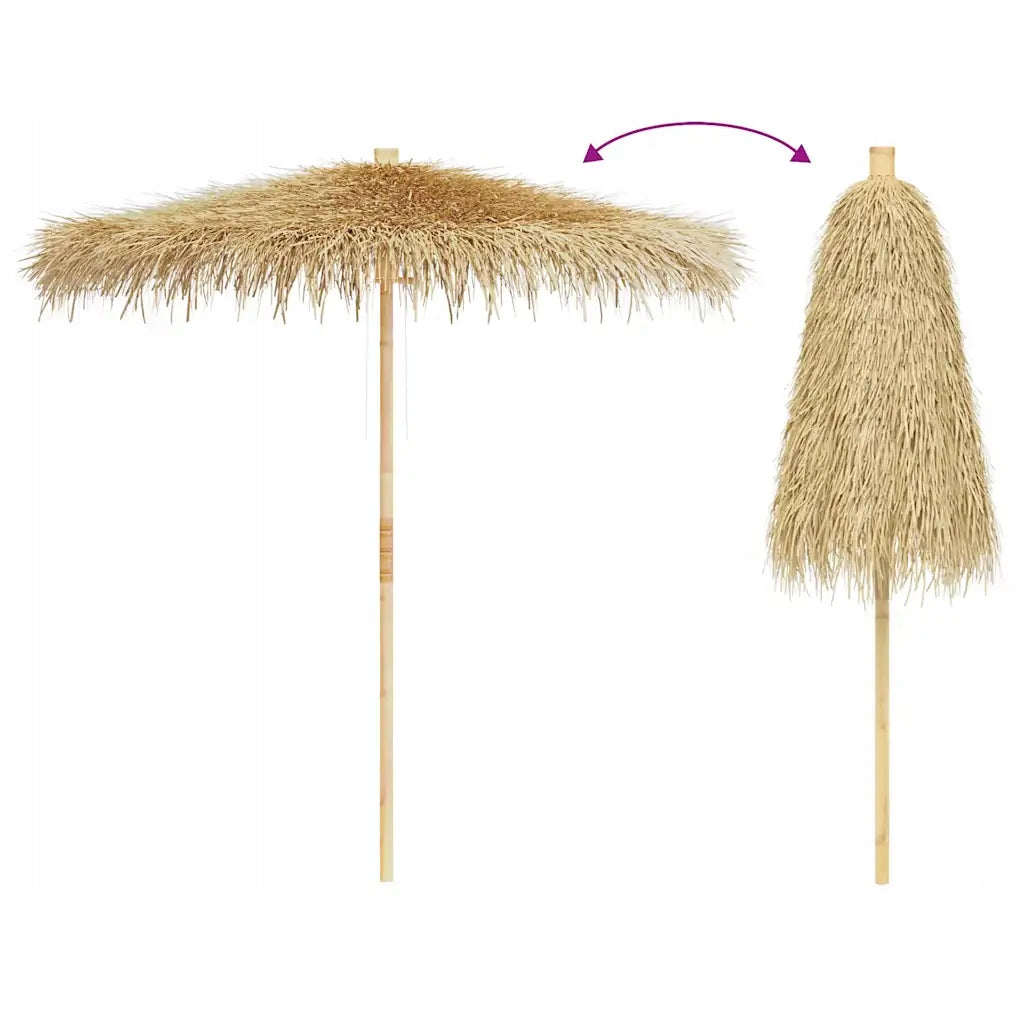 Garden umbrella with bamboo and banana leaves, 270 cm Color beige