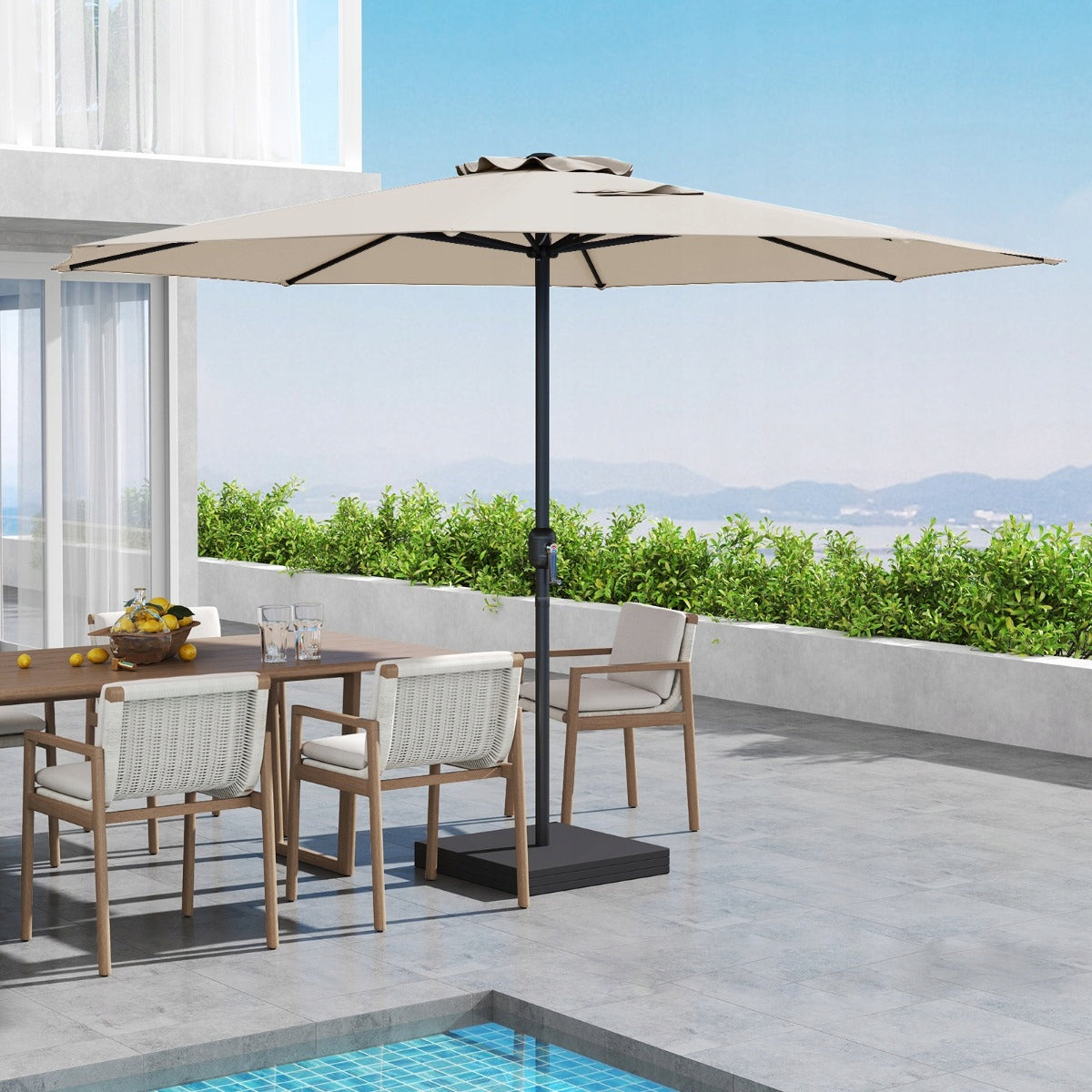 Garden umbrella with crank Patio umbrella 350 cm Diameter/width 350 cm