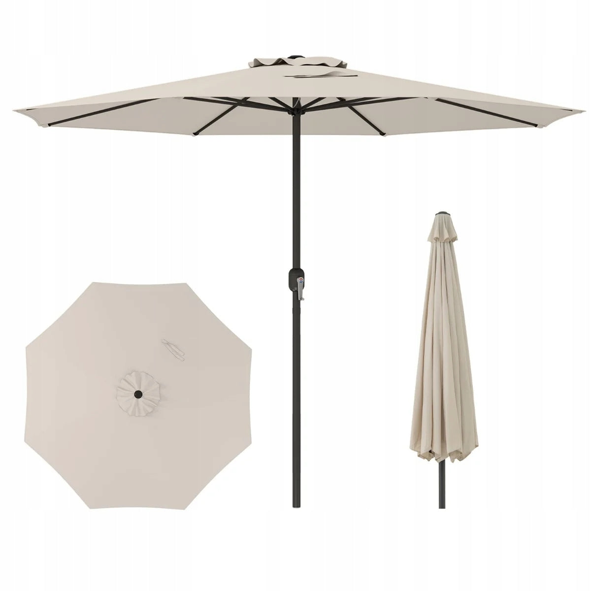 Garden umbrella with crank Patio umbrella 350 cm