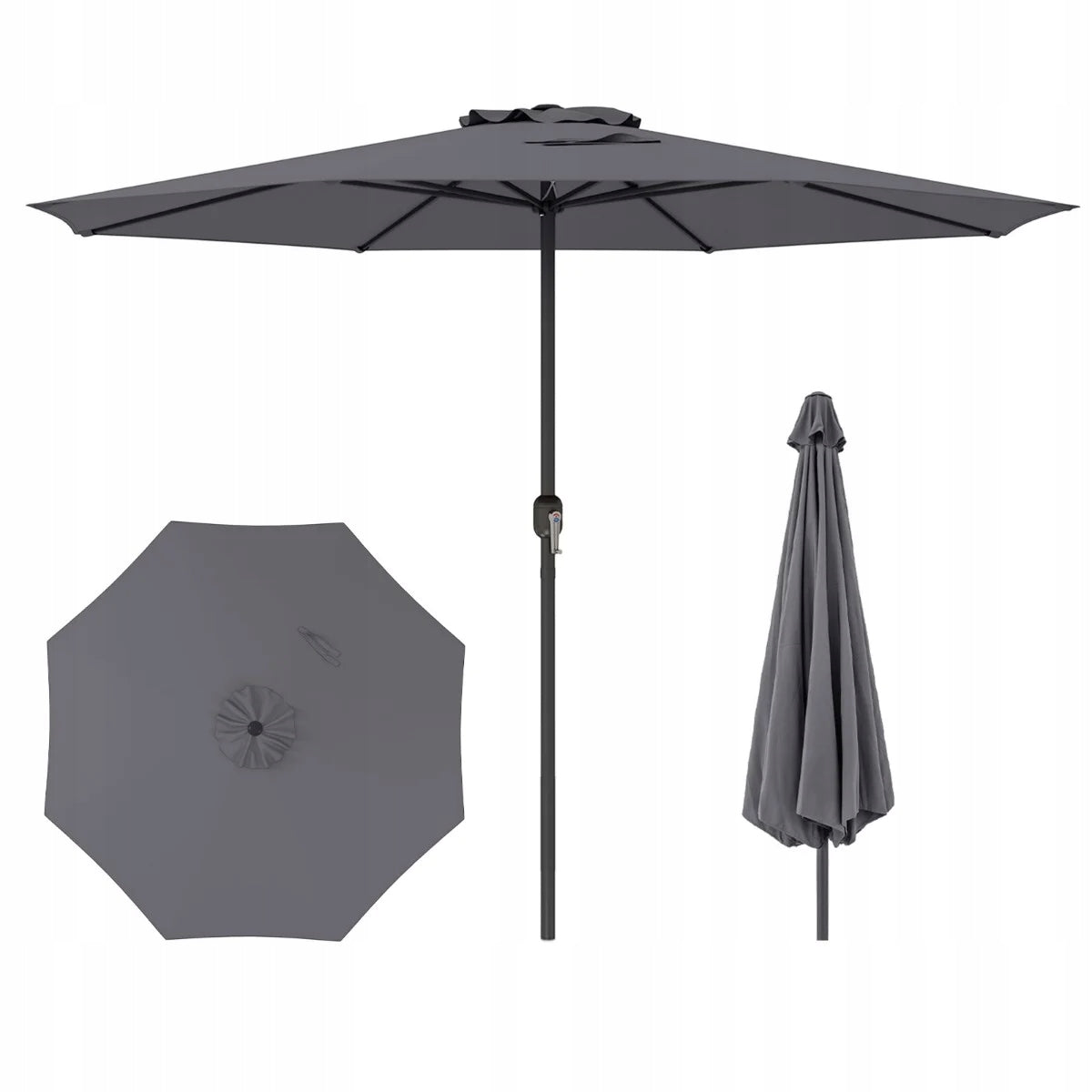 Garden umbrella with crank Patio umbrella 350 cm