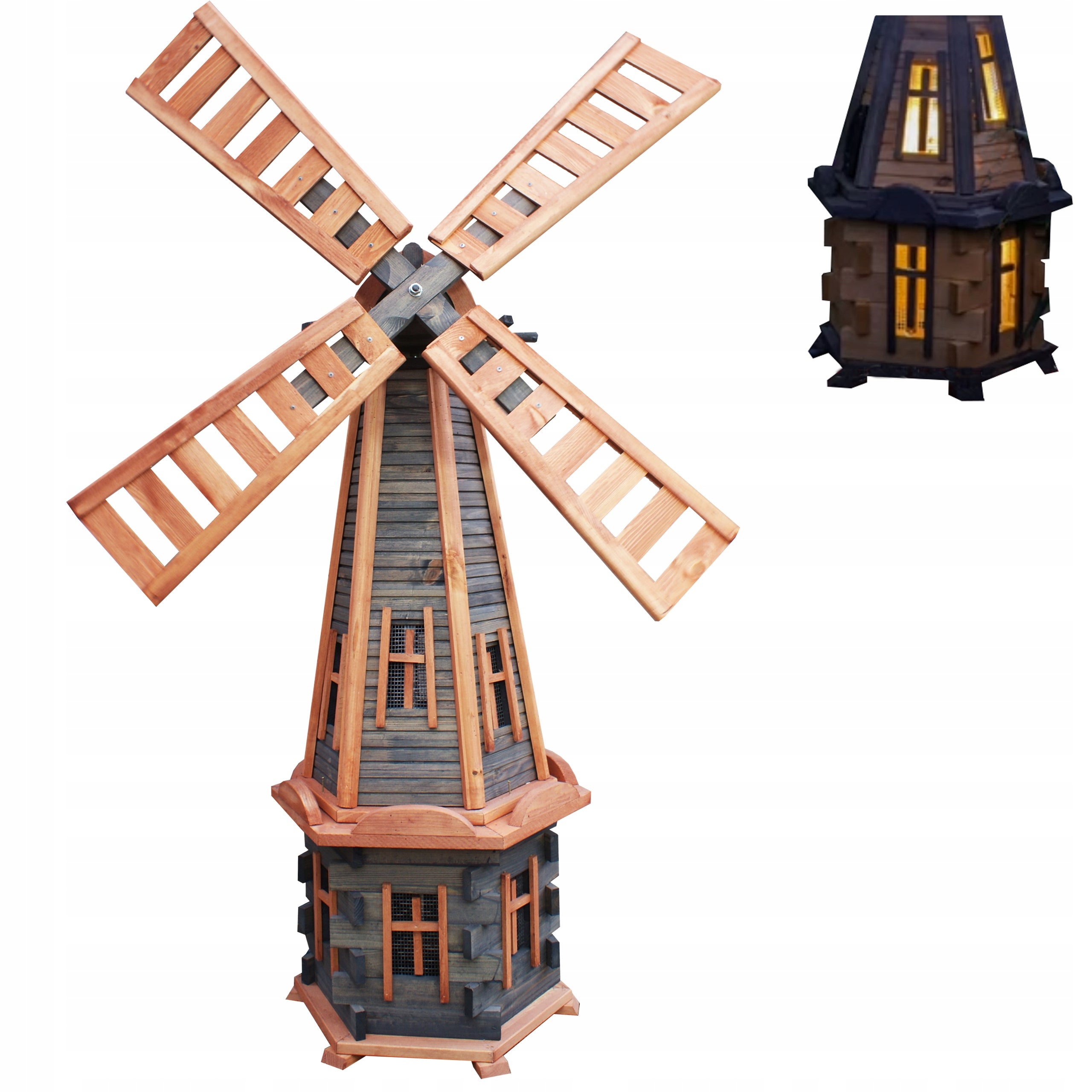 Garden windmill with LED illumination 170cm anthracite