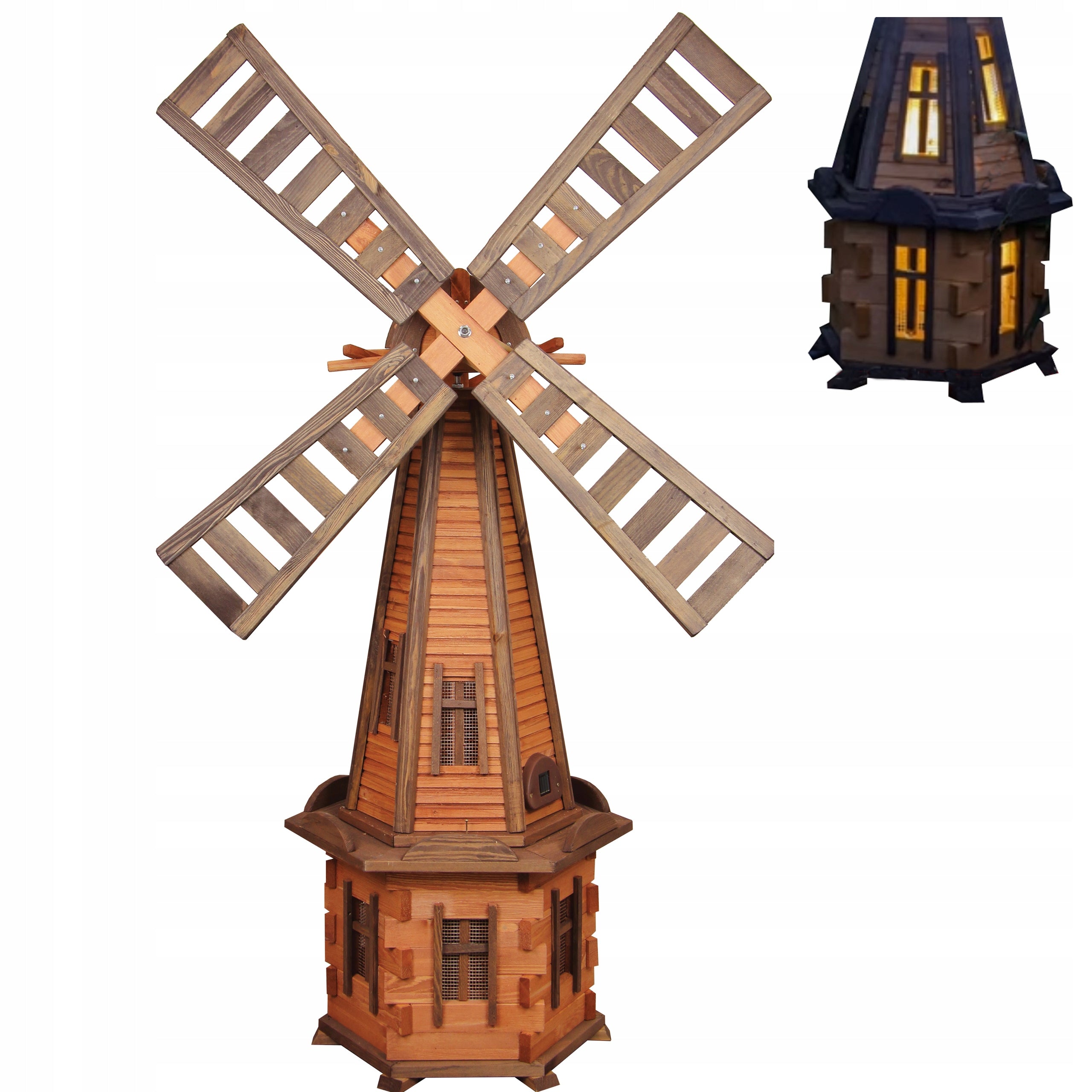 Garden windmill with solar LED lighting 170cm for garden Polish