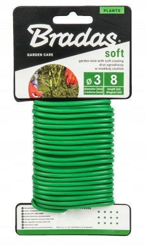Garden wire for ligating high-foaming plants in PVC 3mmx8m Green