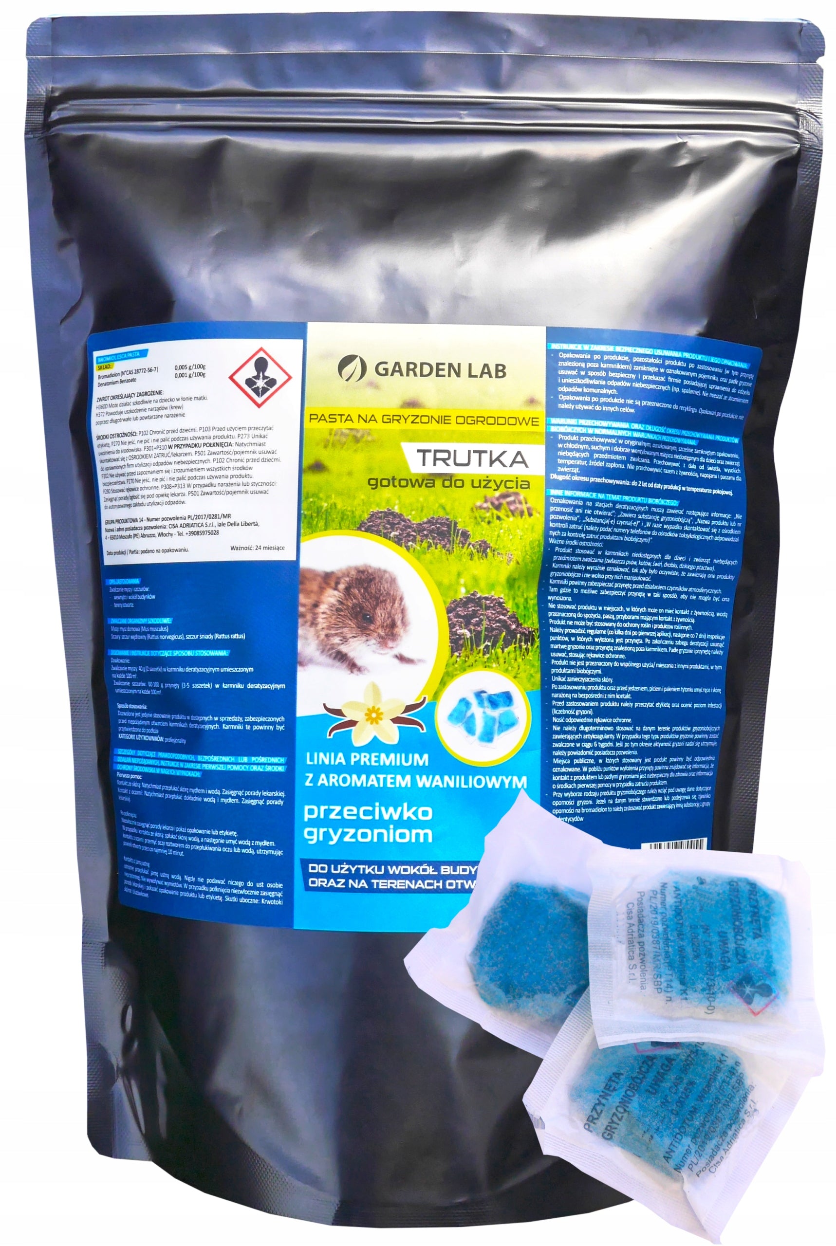 GardenLab very strong poison paste voles mice rats 1kg Packaging status original