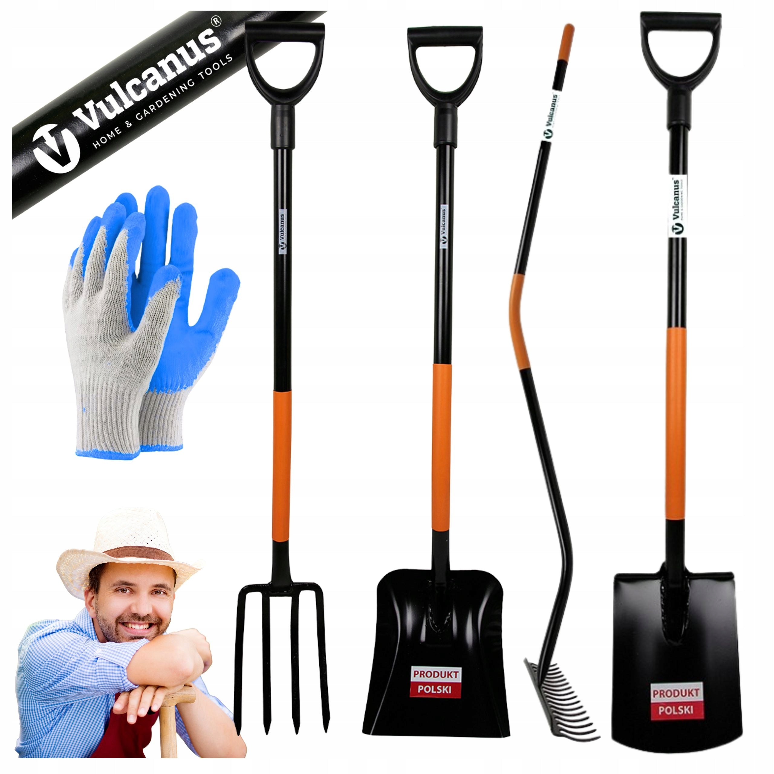 Gardening Tool Set Spade Shovel Rake Forks 4pcs Complete