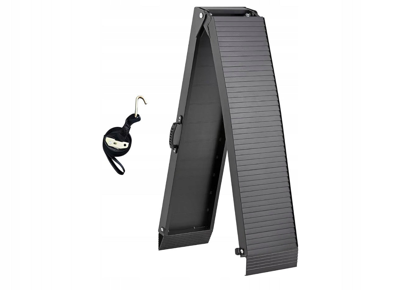 Gardhom folding ramp aluminium 203 x 28 cm black 340 kg non-slip