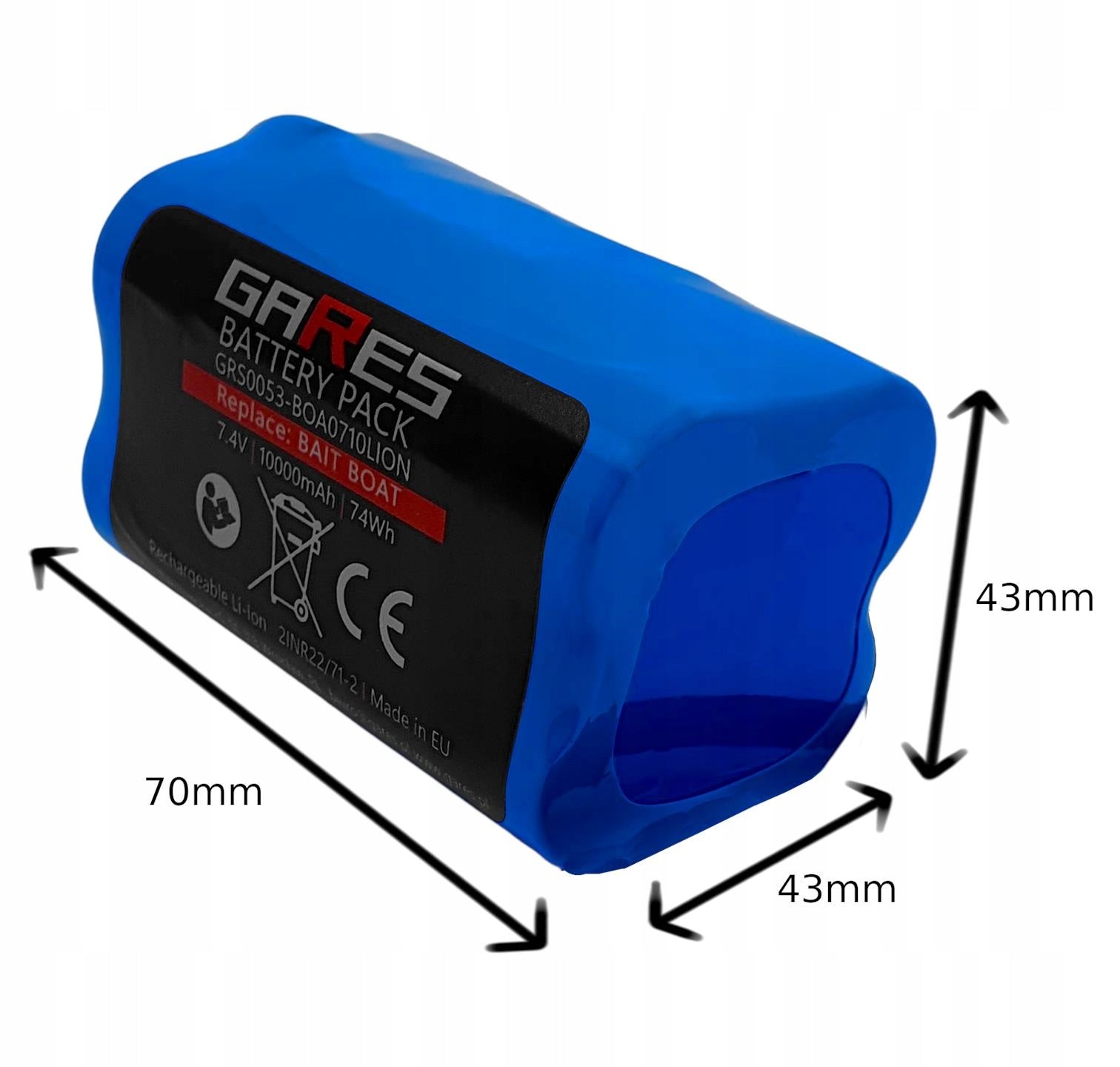 Gares battery for bait boat 21700 7,4V 10Ah Packaging status original