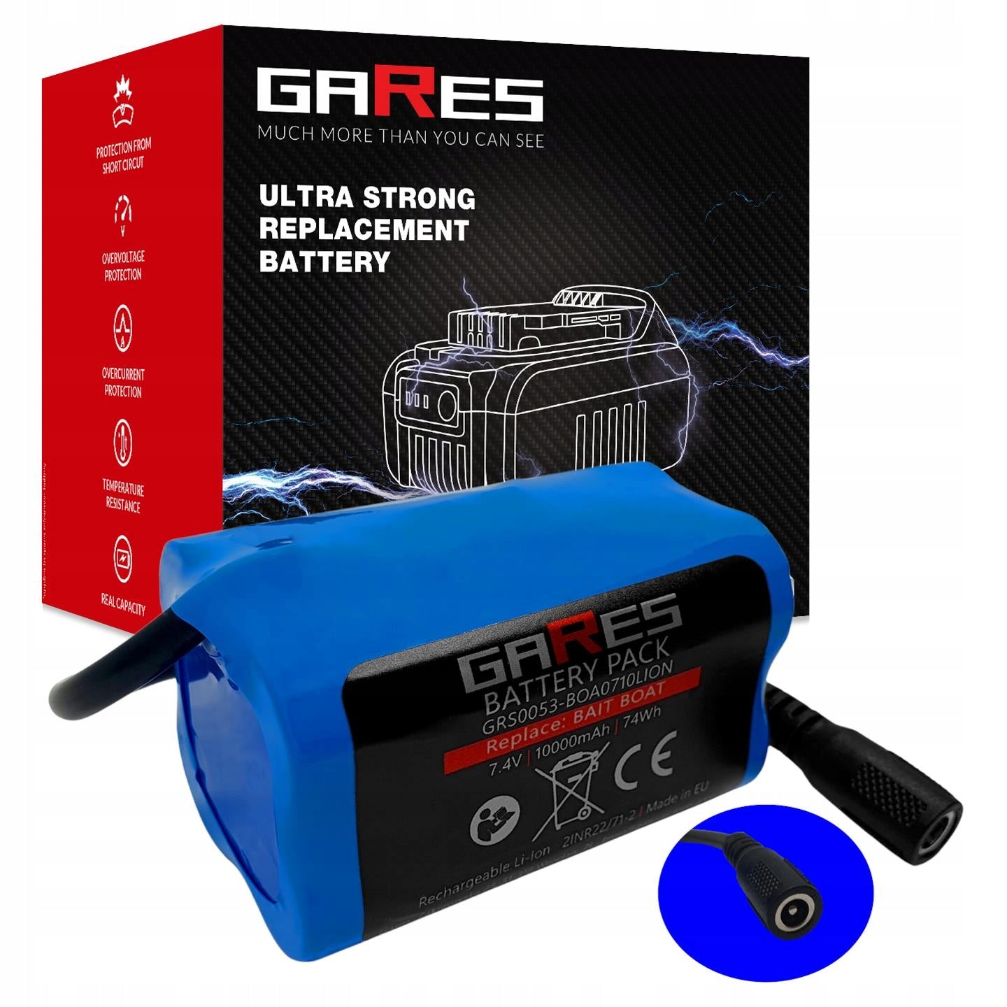 Gares battery for bait boat 21700 7,4V 10Ah