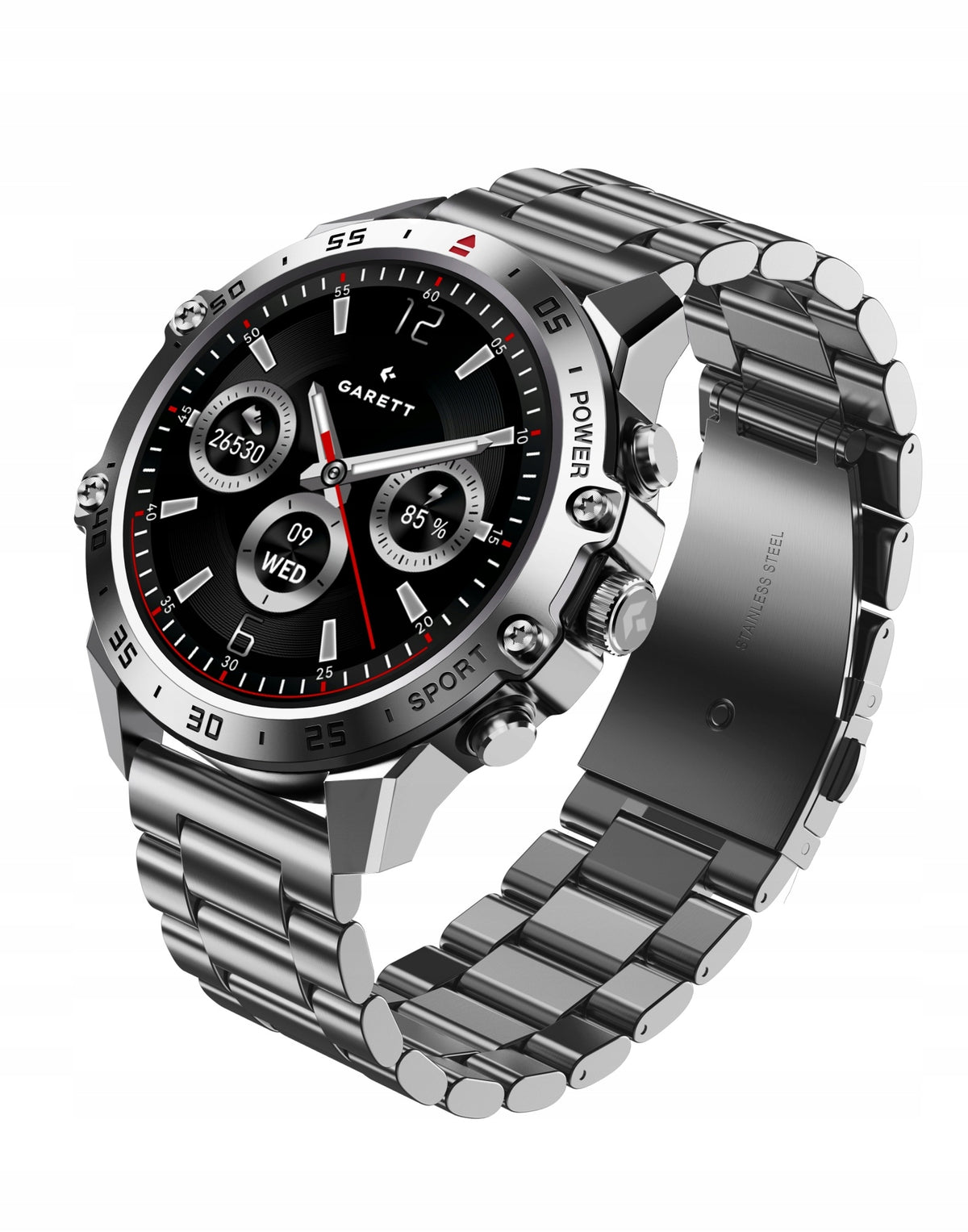 Garett V14 Silver Steel Bluetooth Smartwatch Talk IP68 Sport
